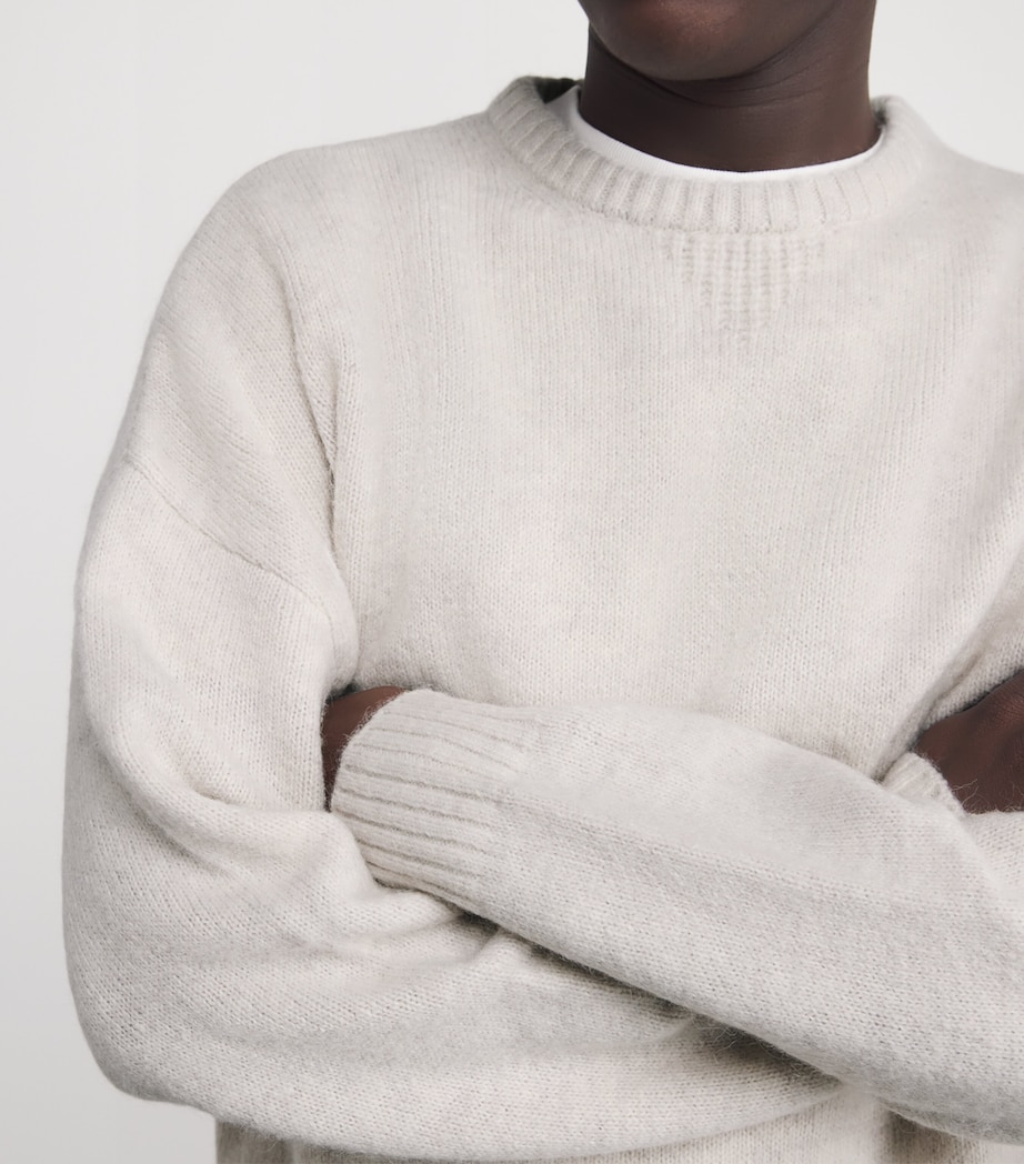 Knitted Crew-Neck Sweatshirt 6 - IVORY Image 6