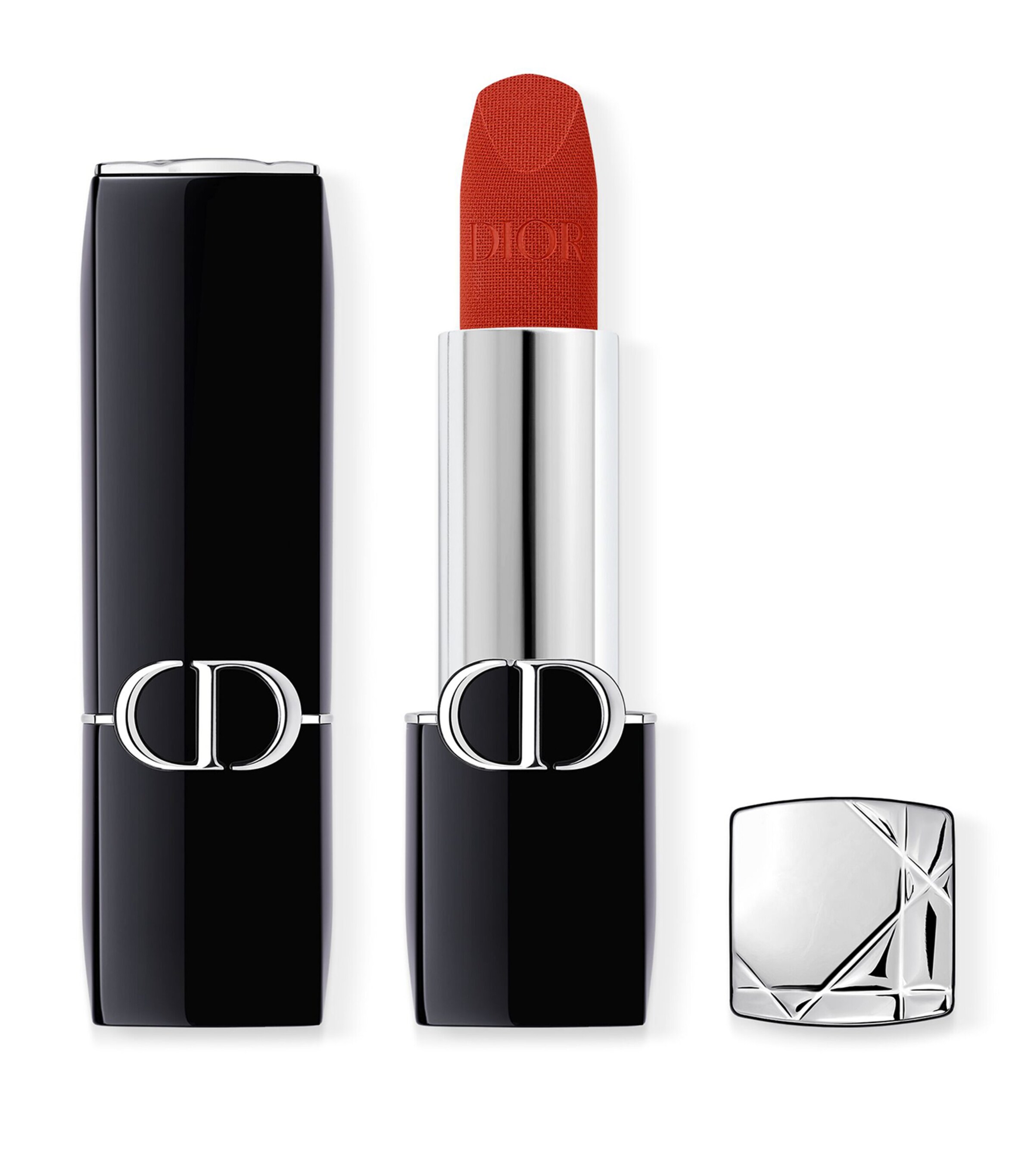 Dior Rouge Couture Colour Velvet-matte Refillable Lipstick In Red