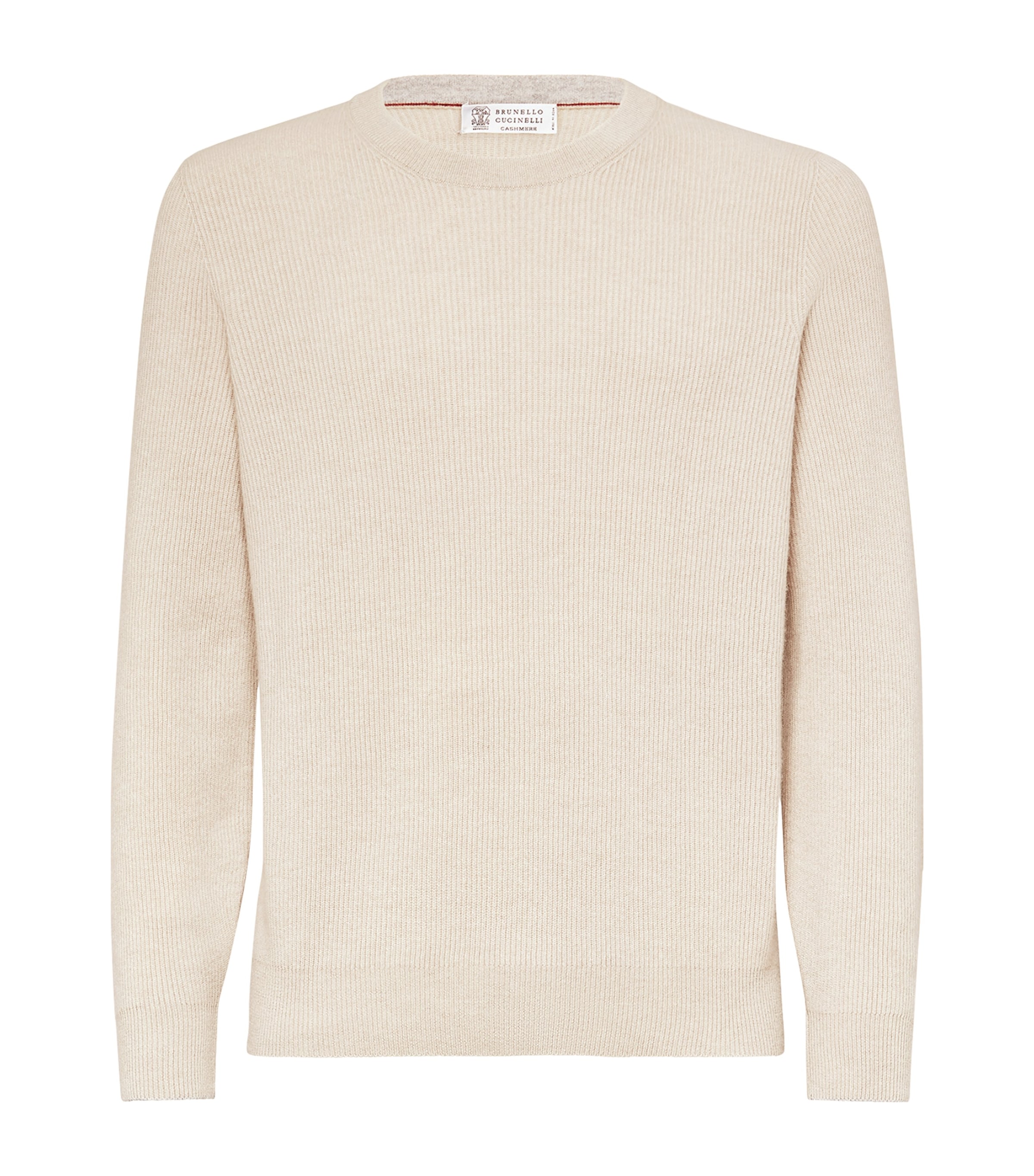 Brunello Cucinelli English Rib Knit Sweater In Beige