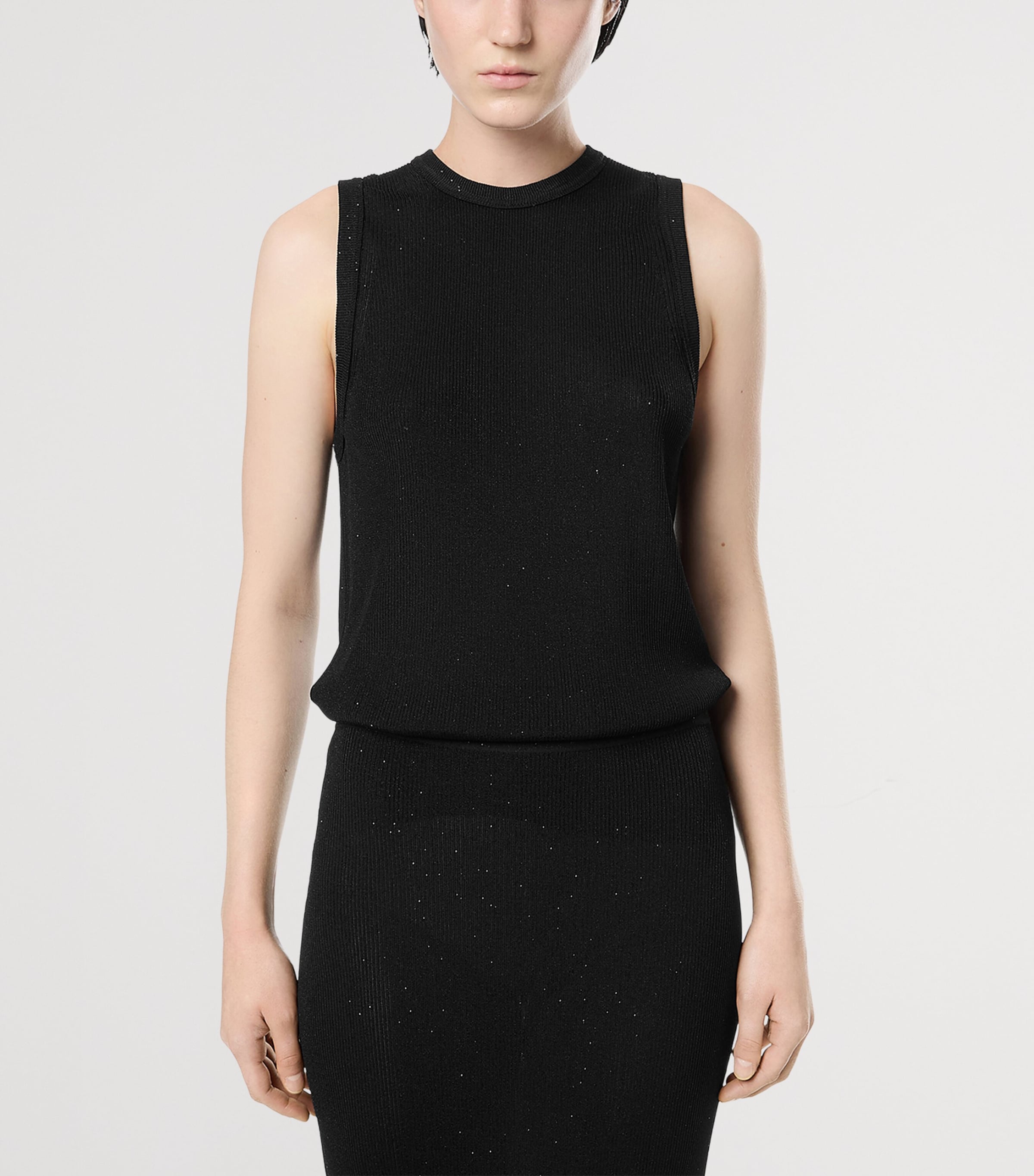 TOM FORD Womens Micro-Sequin Knitted Tank Top Naa Image 3