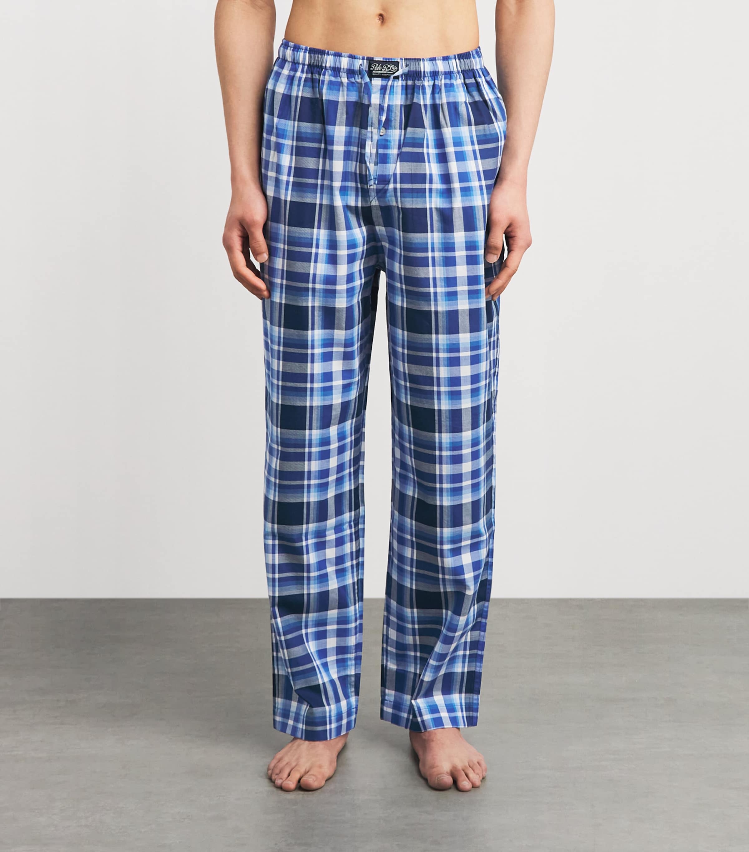Polo Ralph Lauren Mens Cotton Check Pyjama Trousers Blue Plaid Multi Image 4