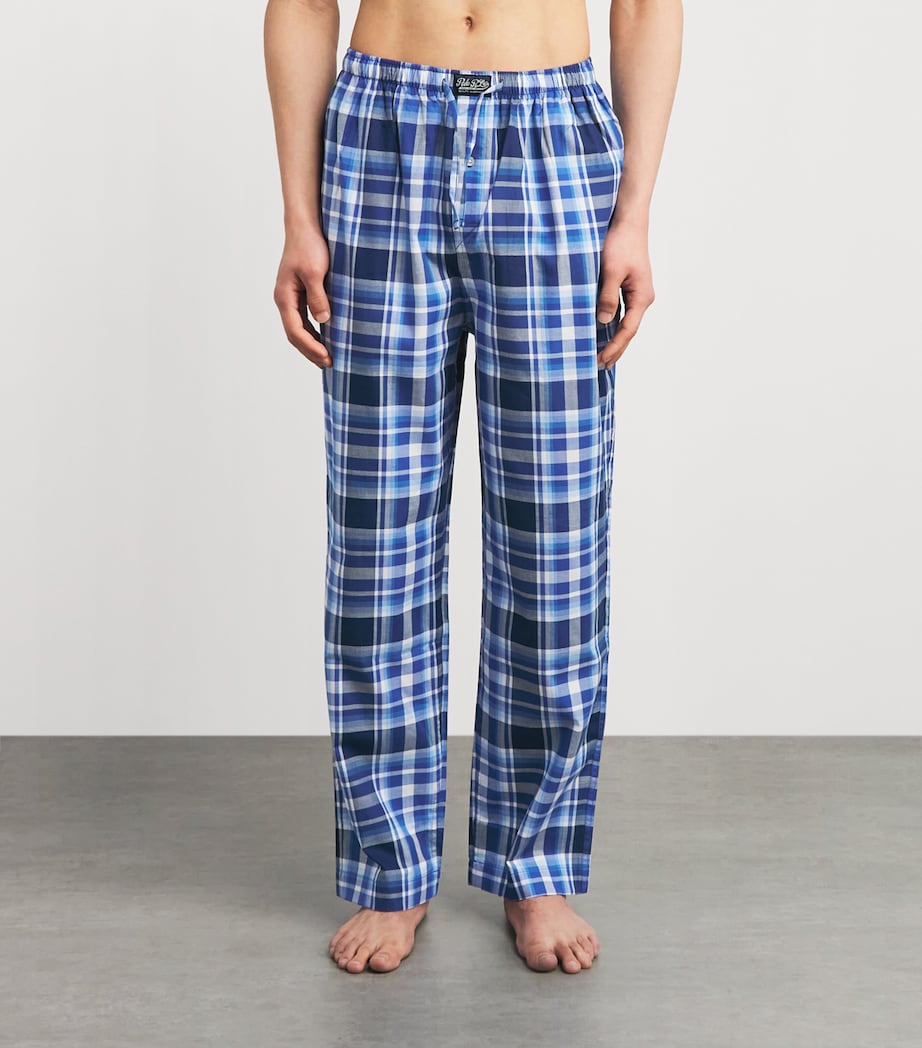 Polo Ralph Lauren Mens Cotton Check Pyjama Trousers Blue Plaid Multi Image 4