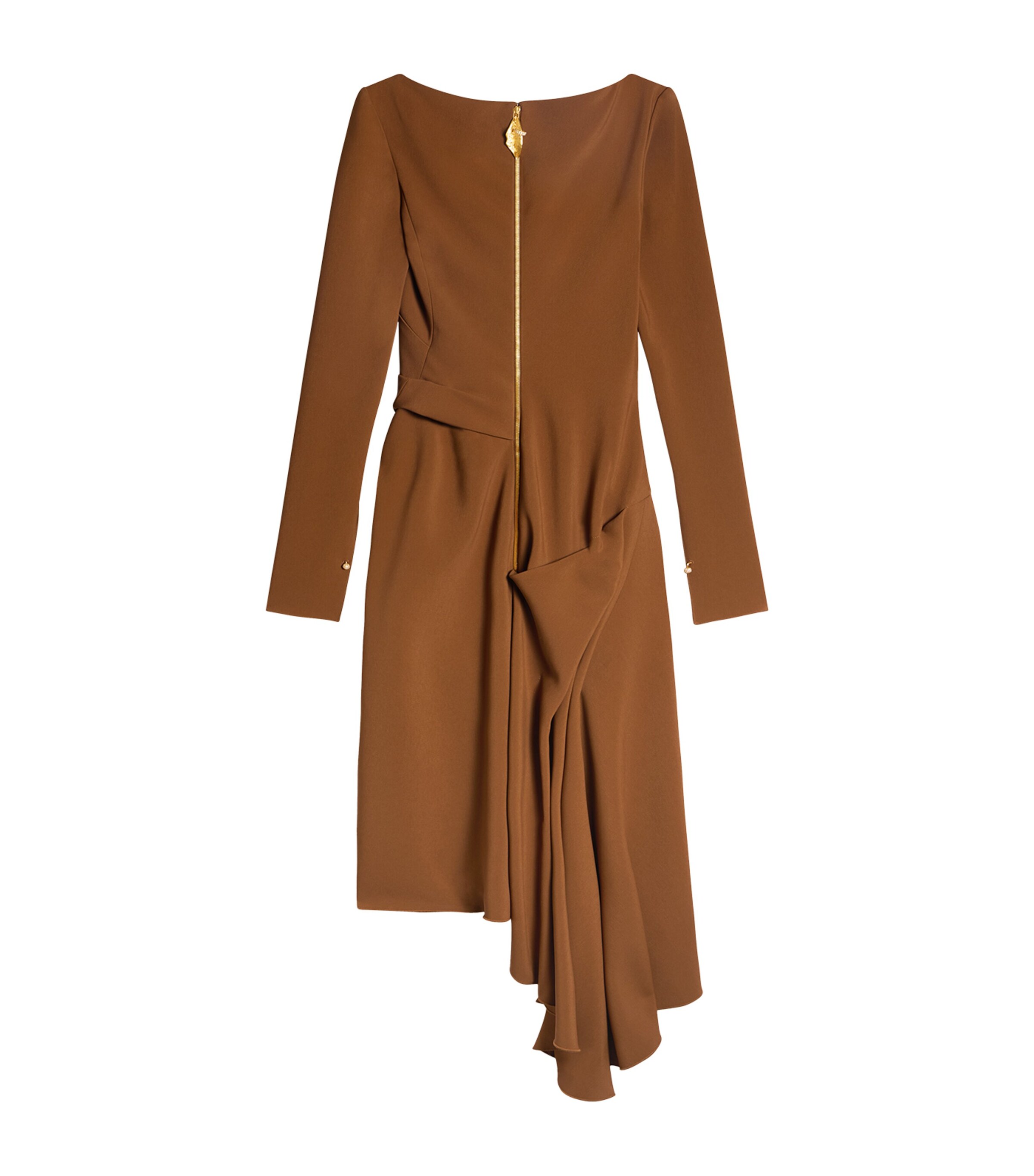 Schiaparelli Womens Cady Piercings Midi Dress Brown Image 5