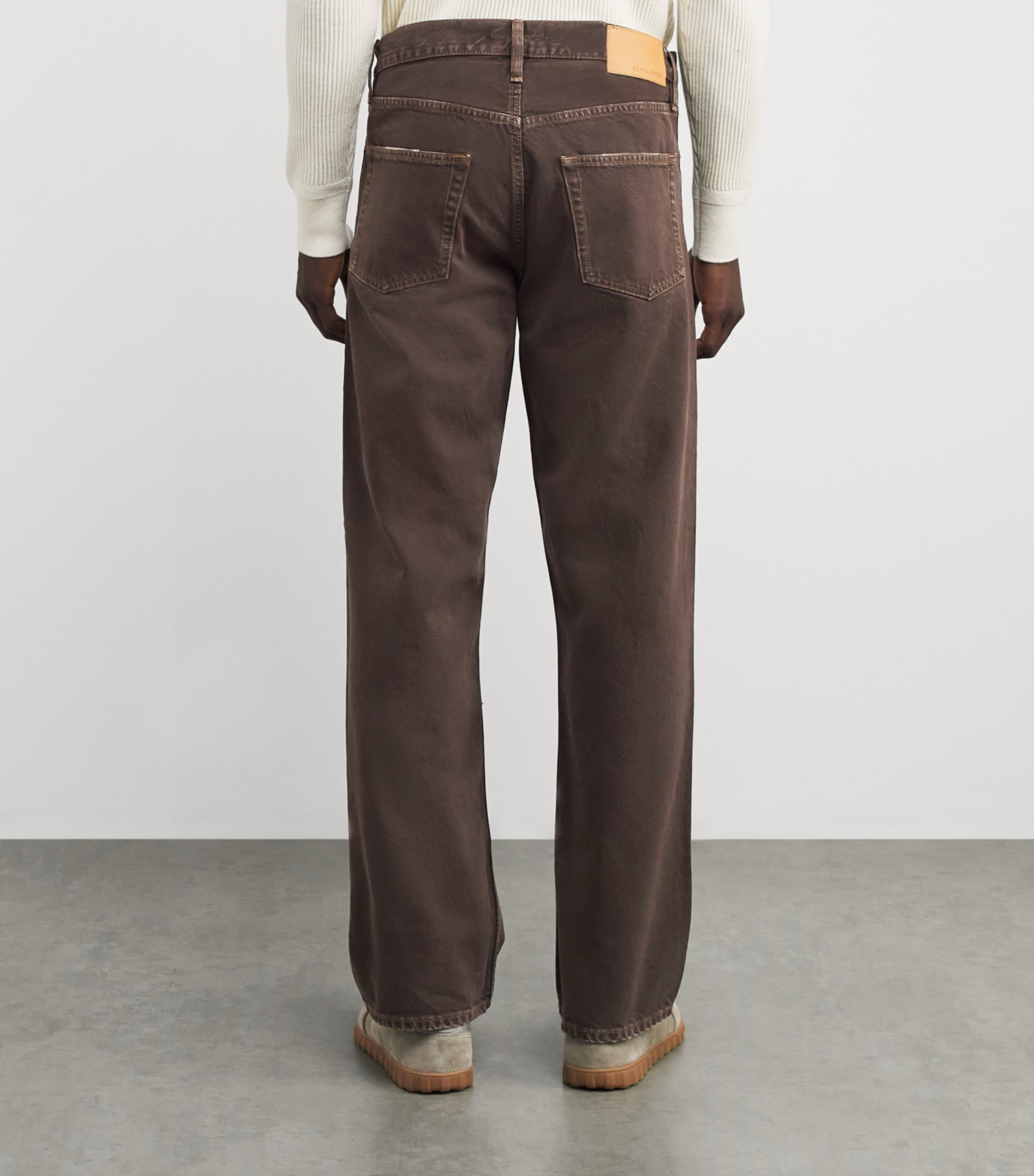 Sunflower Mens Garment-Dyed Loose Jeans Vintage Brown Image 4