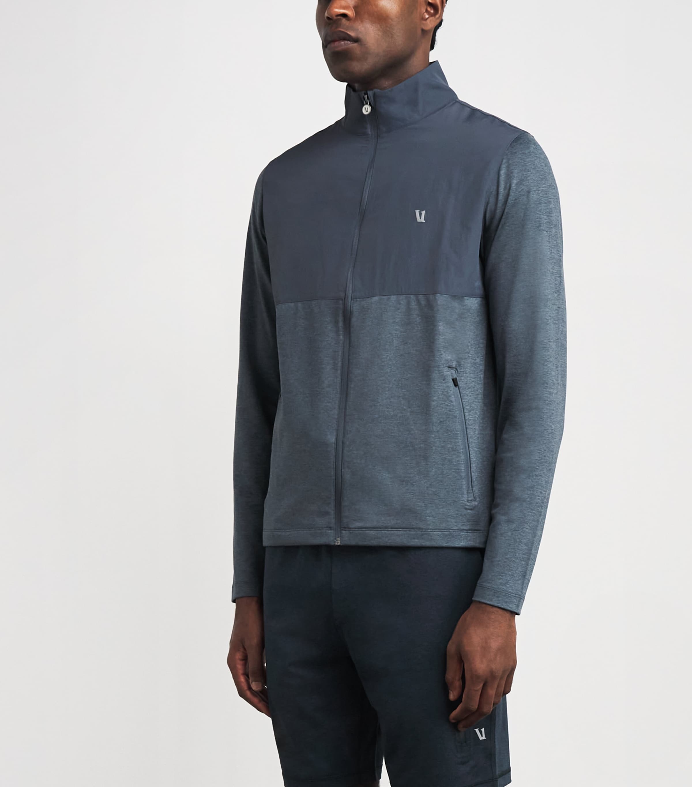 VUORI Mens Sunday Element Jacket Beh Blue Sea Heather Image 4