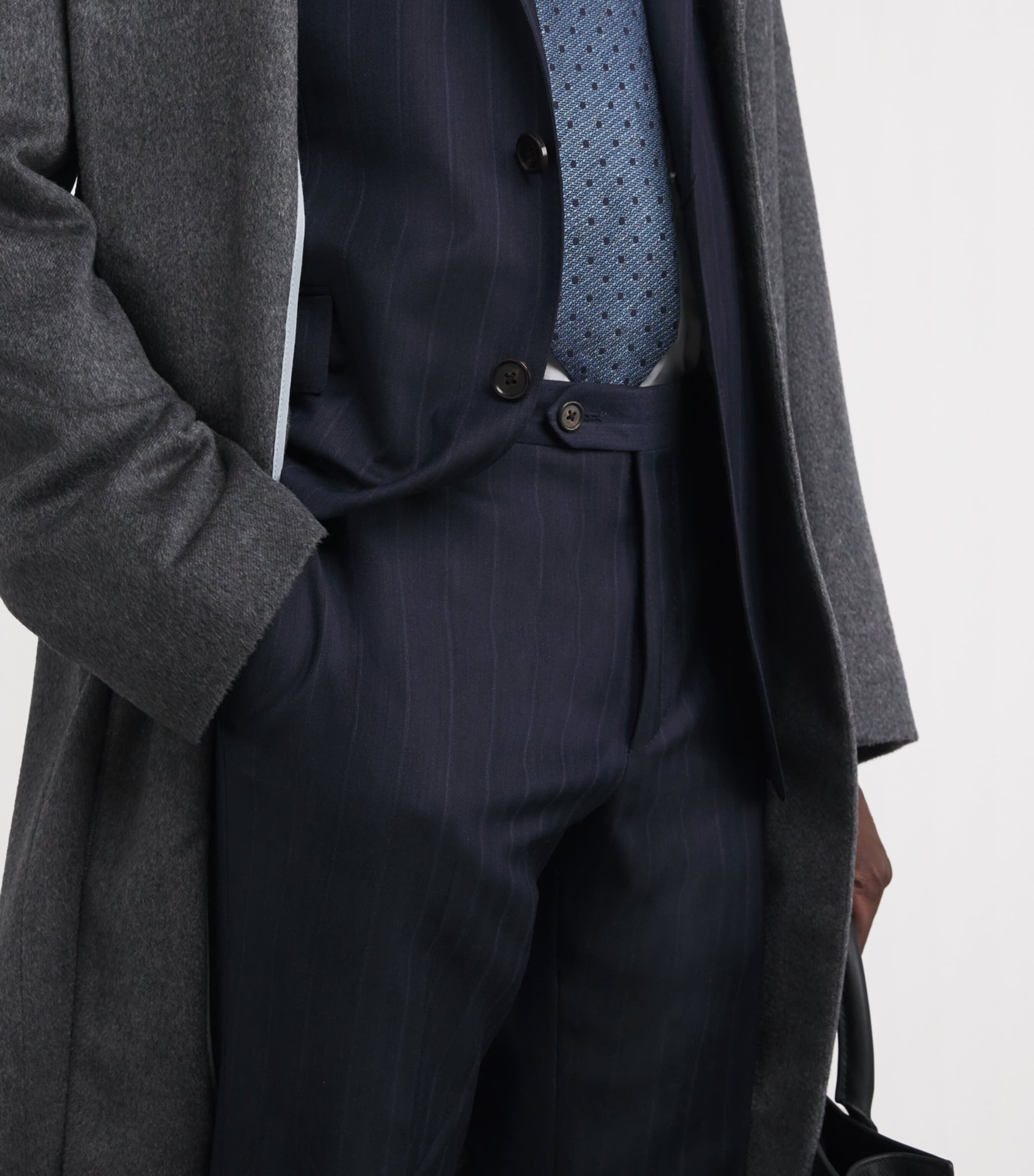 Virgin Wool Stripe 2-Piece Suit 001 NAVY BLUE Image 6