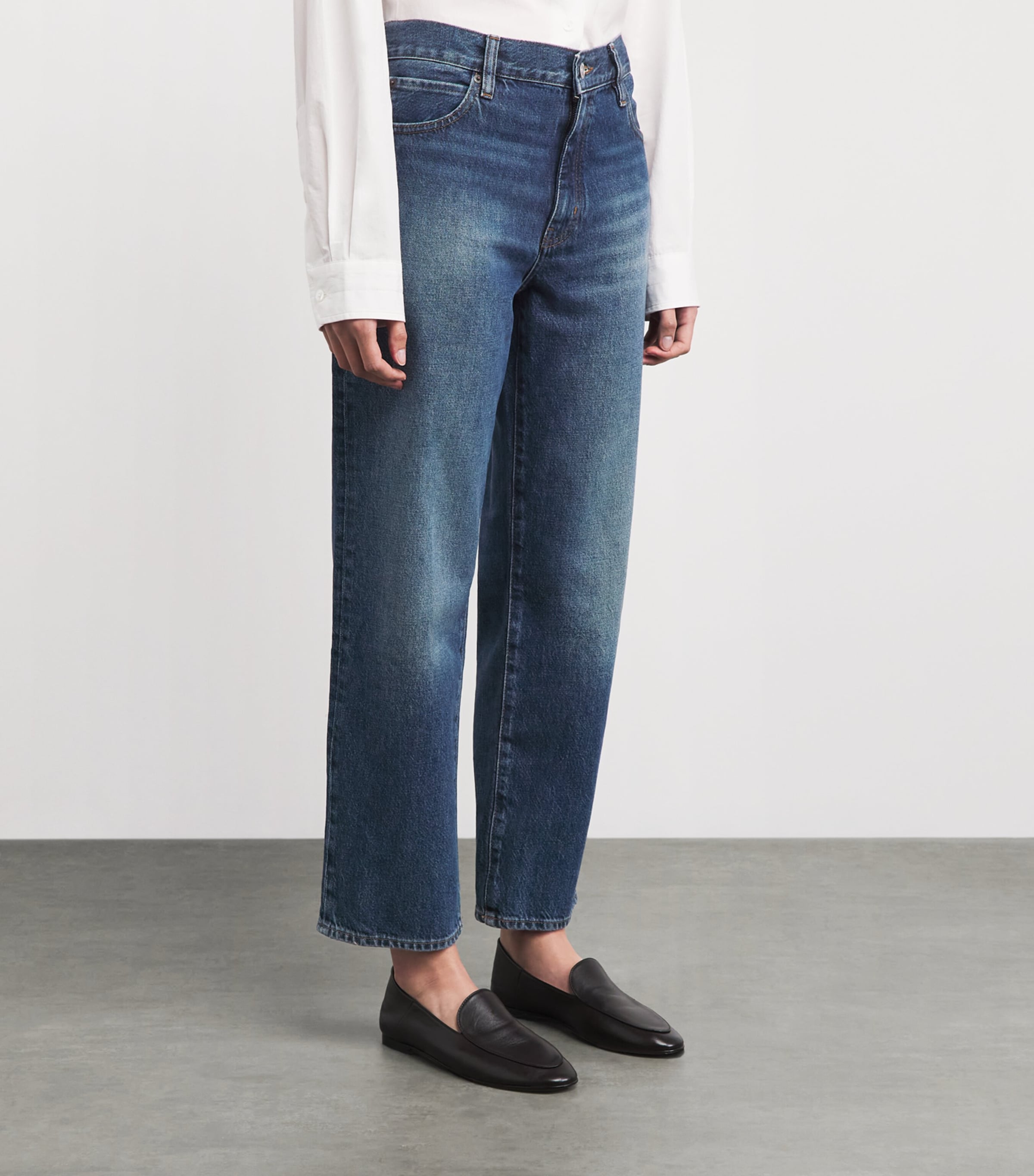 FRAME Womens The Hang Straight Jeans Sail Image 4