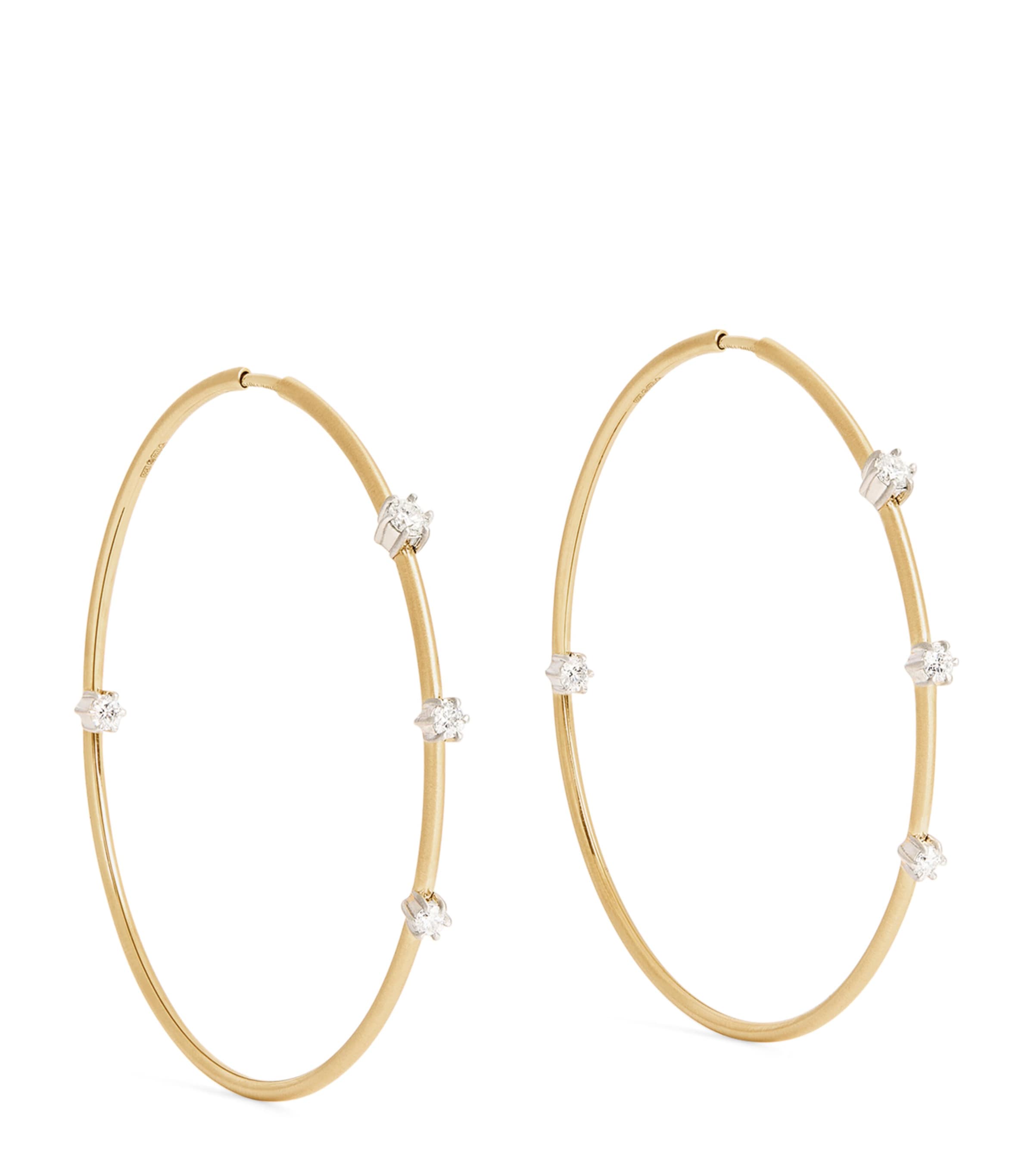 Jade Trau Large Yellow Gold And Diamond Penelope Plié Hoop Earrings In Gold