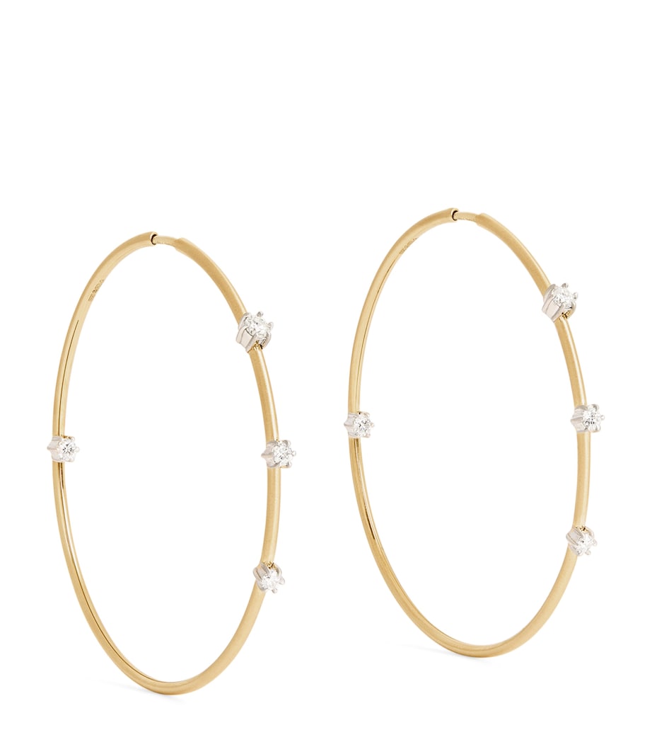 Large Yellow Gold and Diamond Penelope Plié Hoop Earrings YELLOW GOLD Image 1