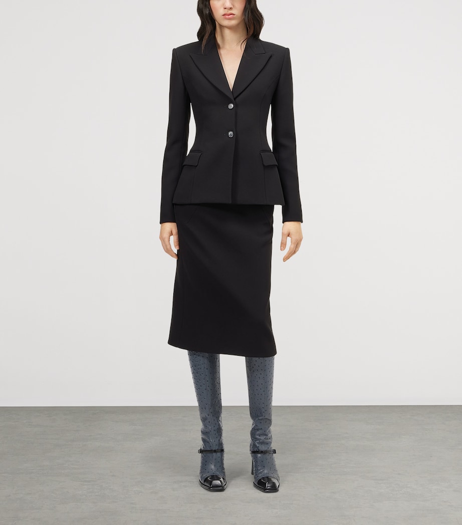 McQueen Womens Crepe Single-Breasted Jacket Image 2