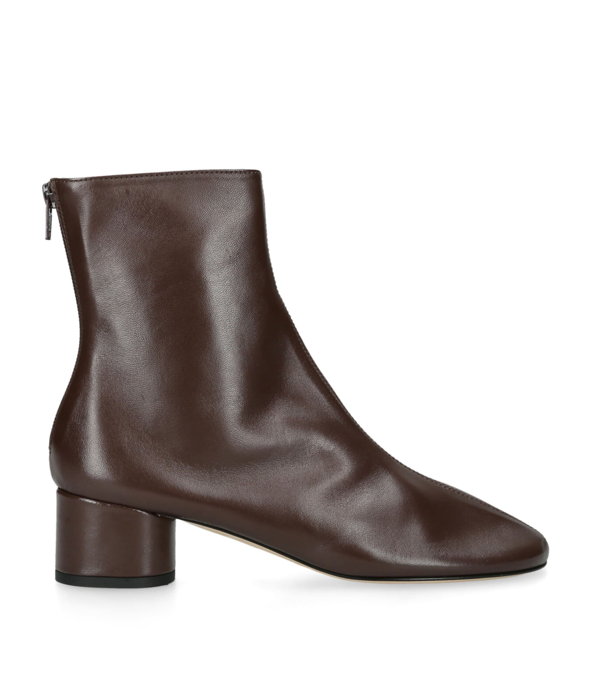 Dear Frances Harlie 45 Glossed Leather Ankle Boots In Brown