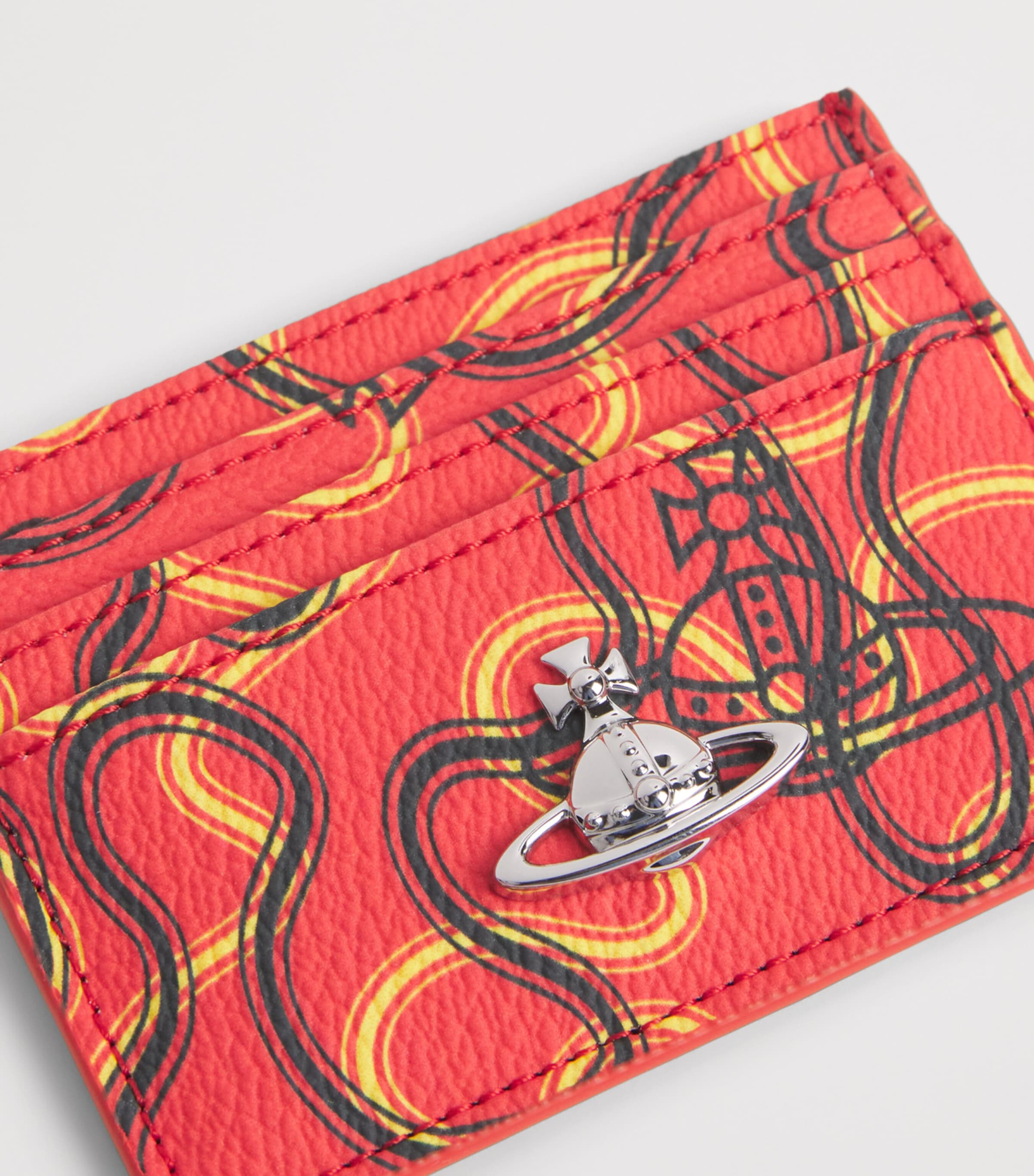 Vivienne Westwood Wiggle Print Card Holder Poppy Red Image 3