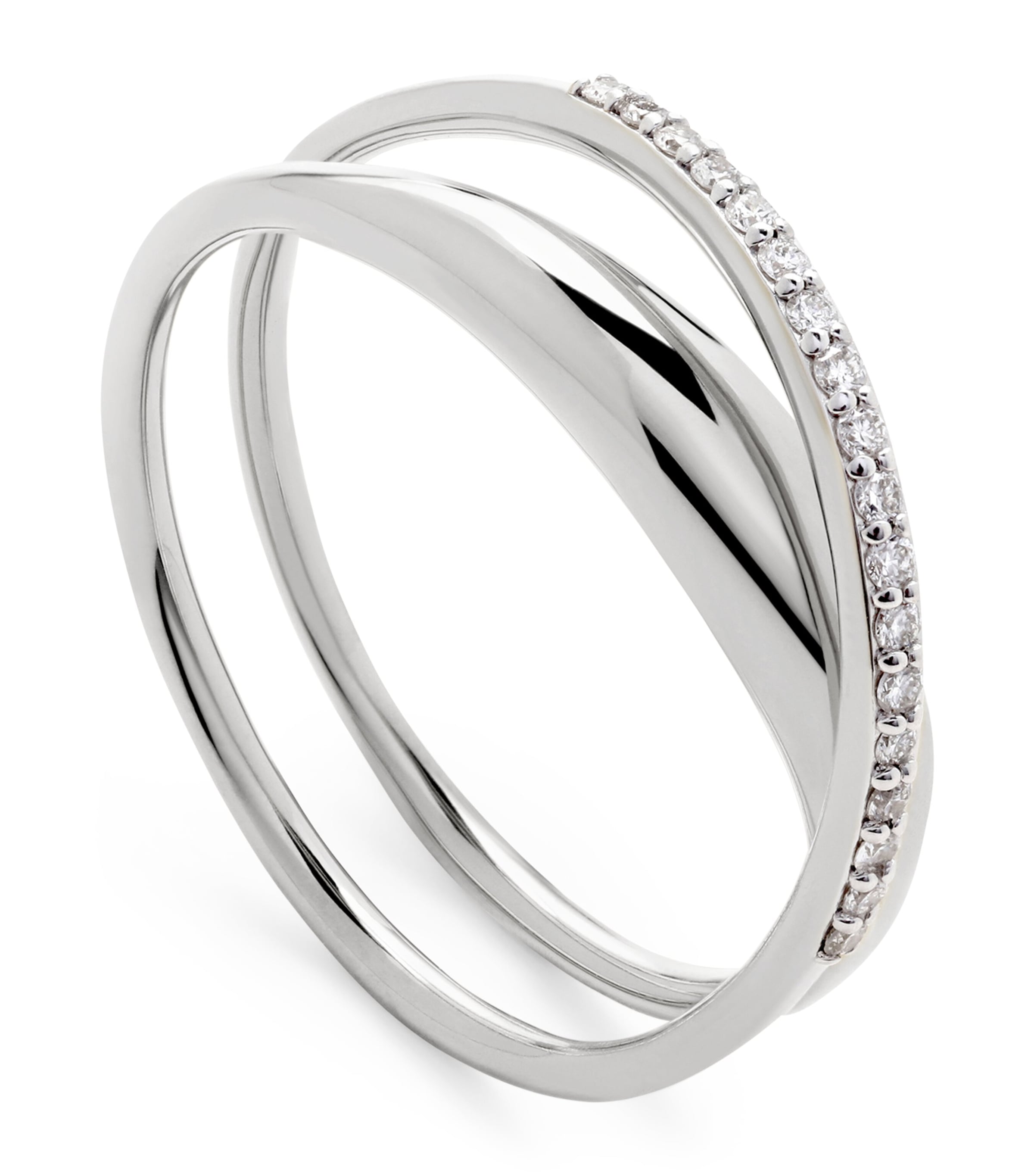 Monica Vinader Sterling Silver and Diamond Nura Wrap Ring Sterling Silver Image 1