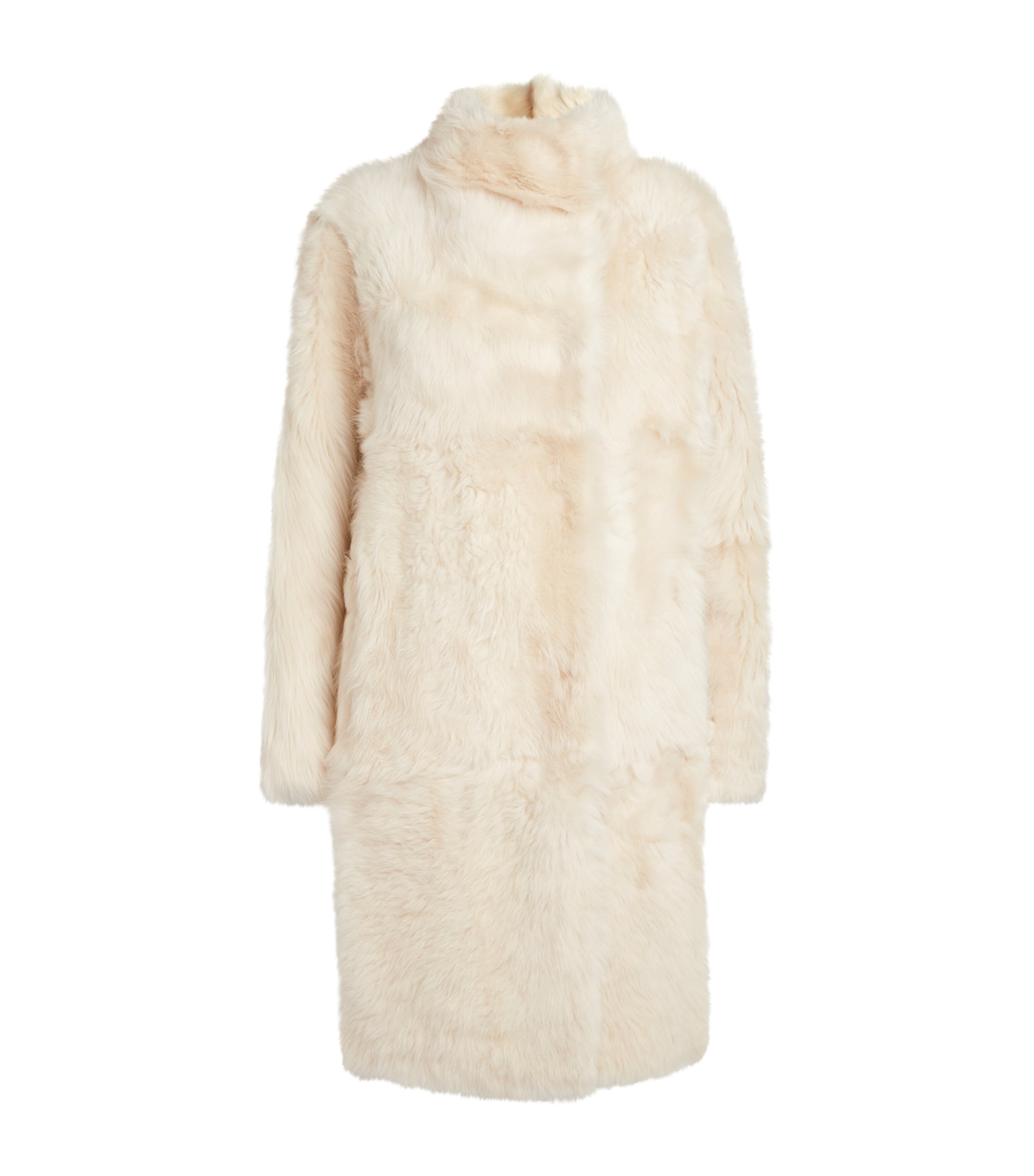 Yves Salomon Shearling Reversible Coat In Neutral