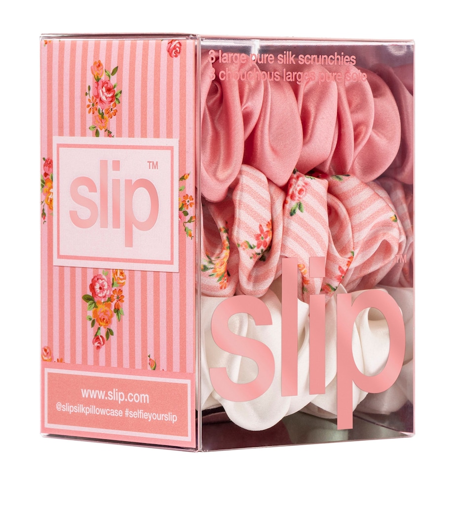 Pure Silk Scrunchies (Set of 3) PETAL Image 4