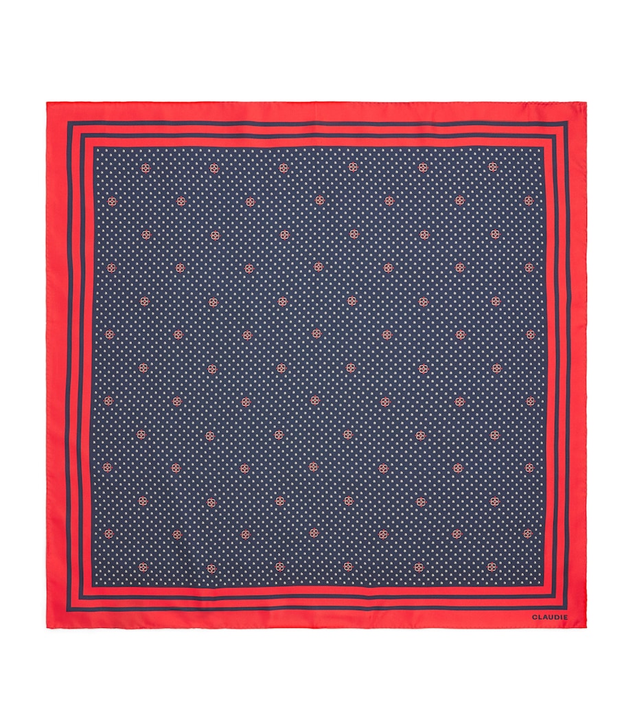 Claudie Pierlot Silk Polka-Dot Square Scarf Dark Print Image 1