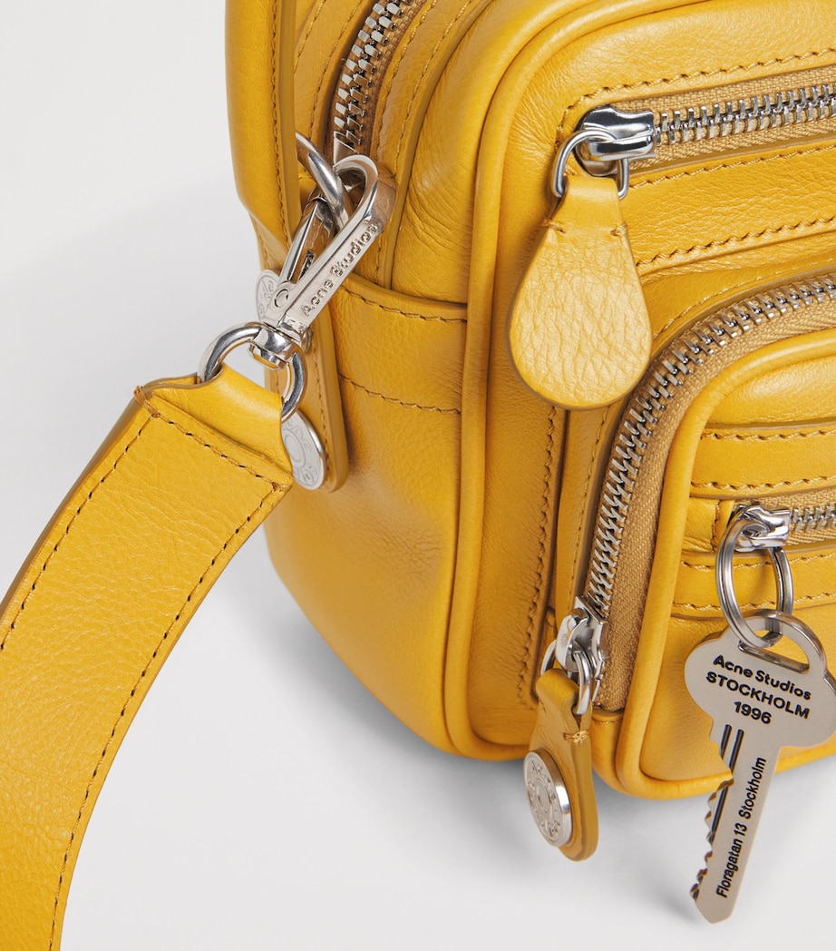 Acne Studios Leather Camero Party Shoulder Bag Mustard Yellow Image 6