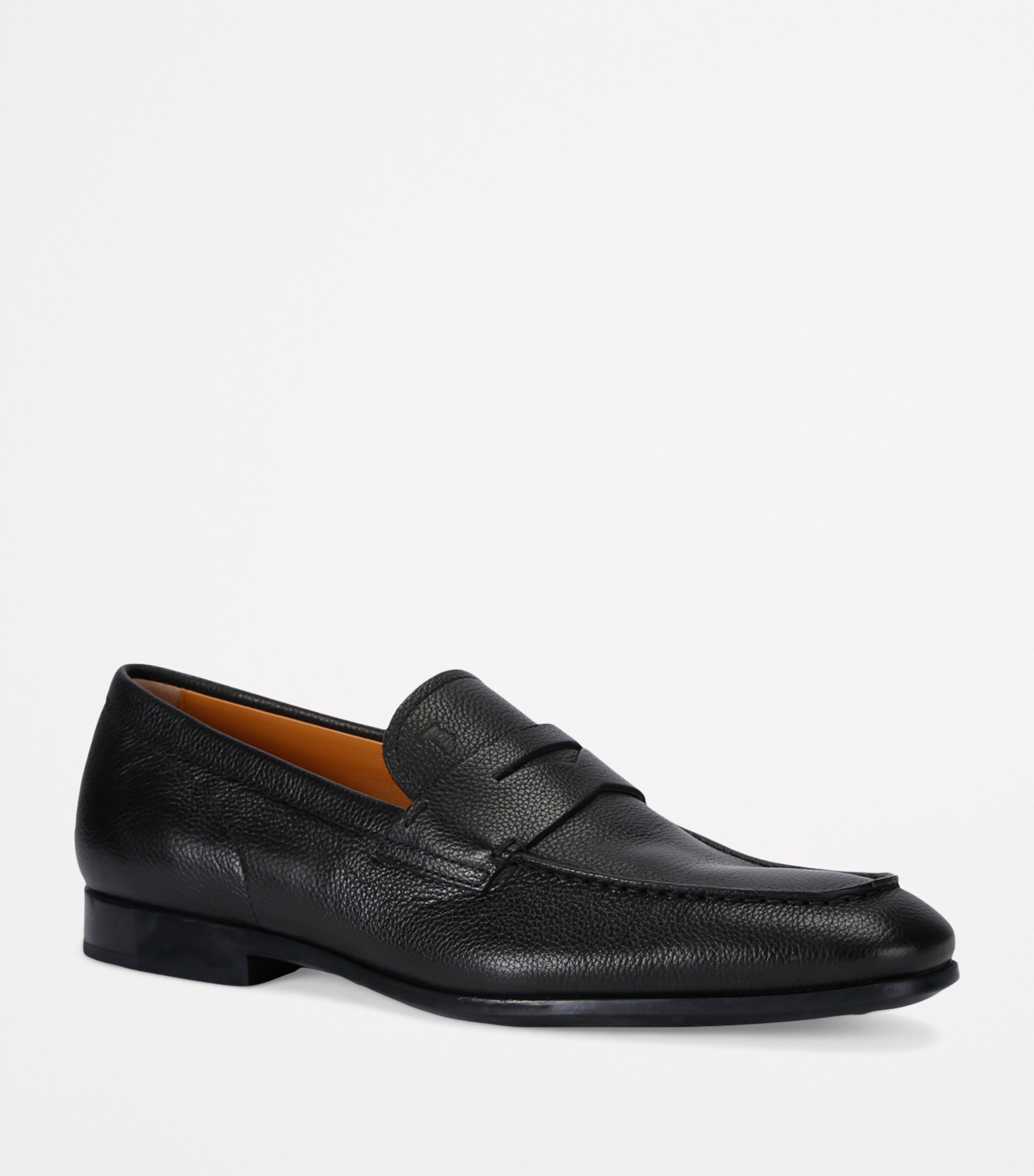 Grained Leather Mocassino Loafers BLACK Image 3