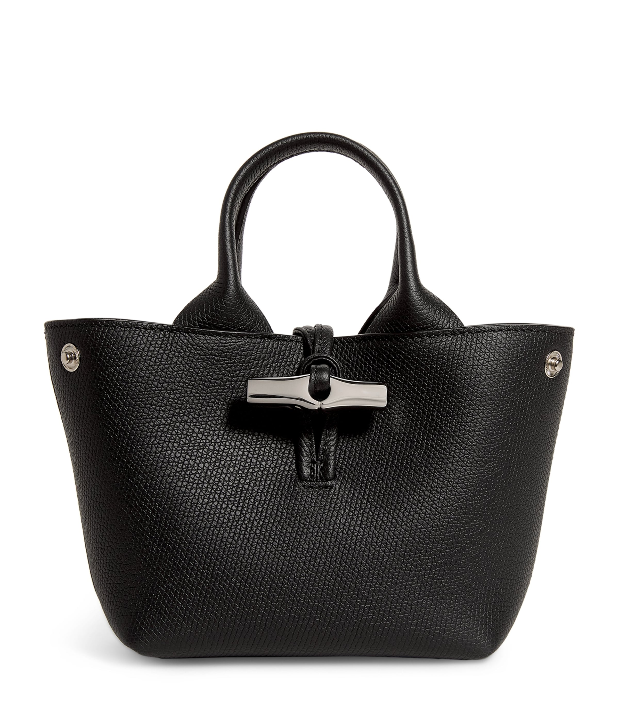 Extra Small Leather Le Roseau Top-Handle Bag 001 BLACK Image 1