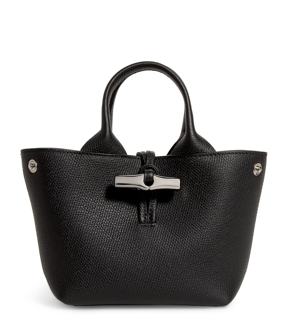 Extra Small Leather Le Roseau Top-Handle Bag 001 BLACK Image 1