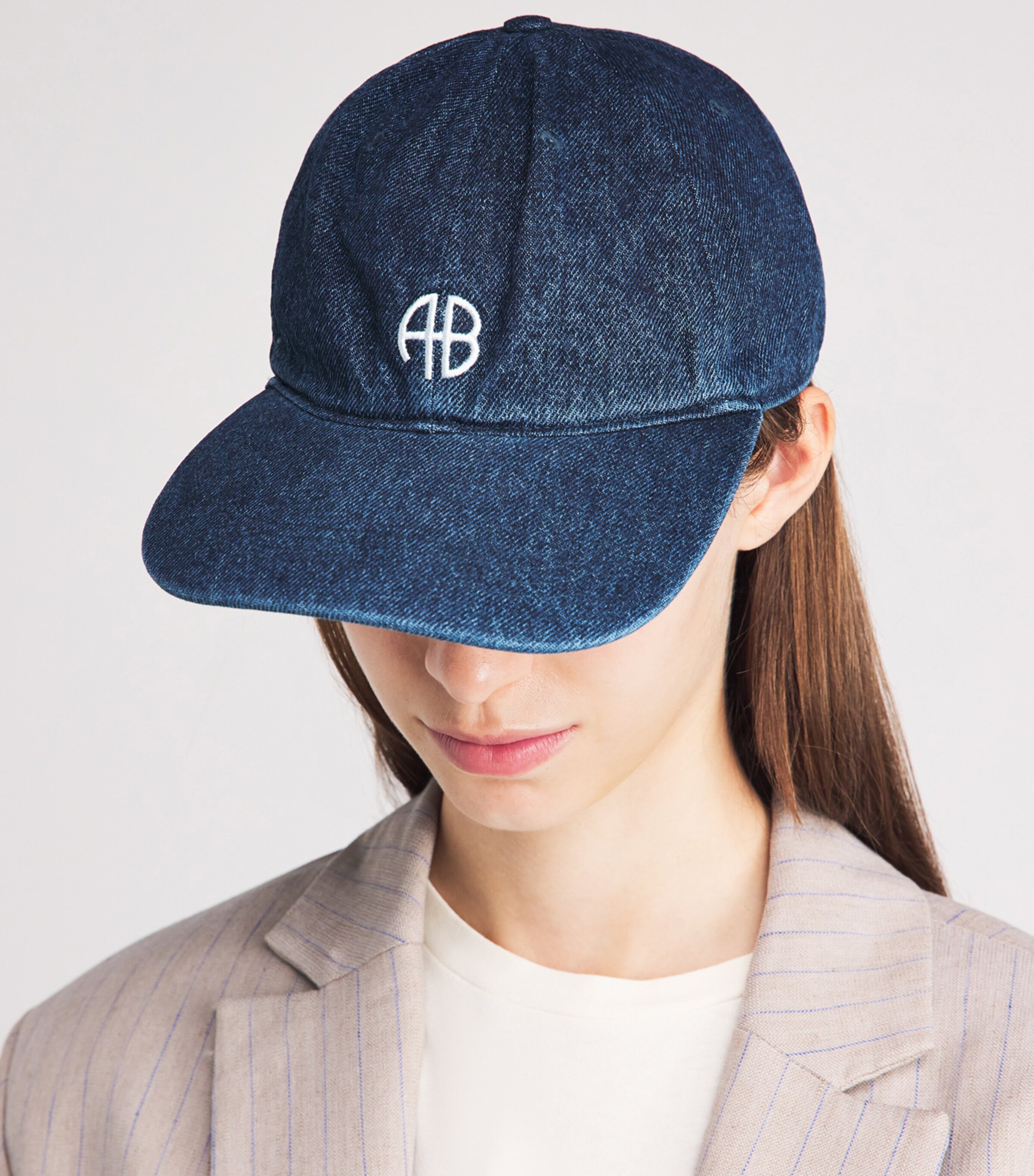 ANINE BING Denim Jeremy Baseball Cap Ink Blue Image 2