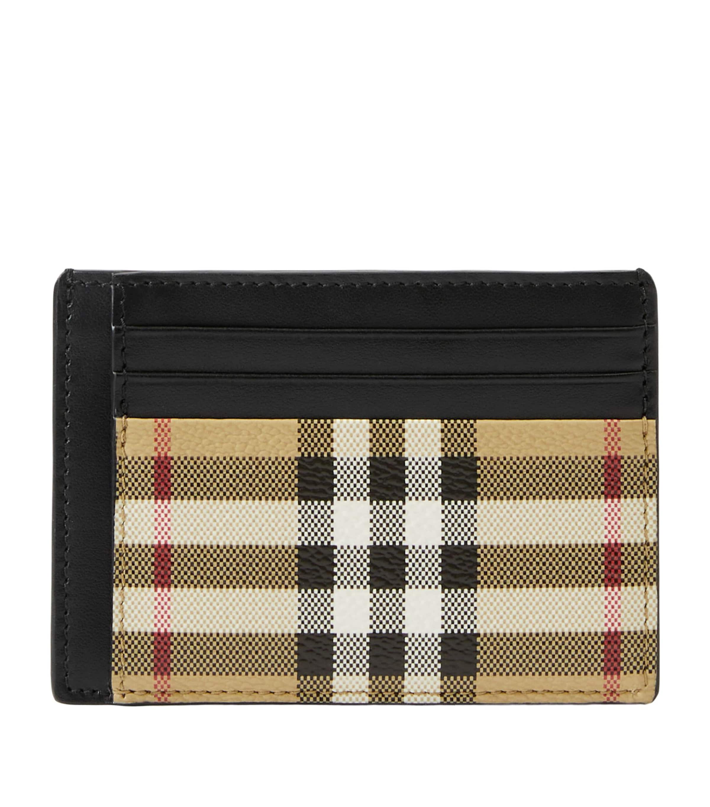 Burberry Beige Check Money Clip Card Holder Harrods UK
