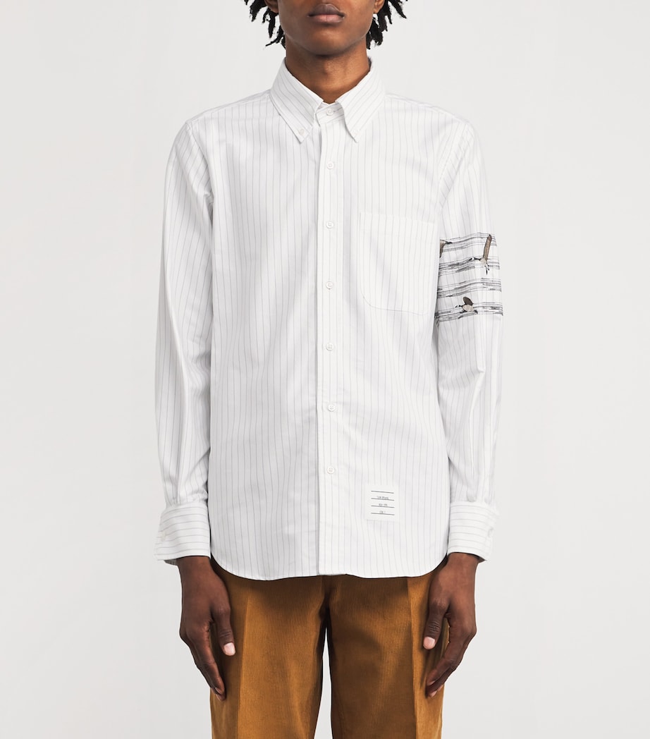 Cotton Embroidered Geese Shirt MED GREY Image 3