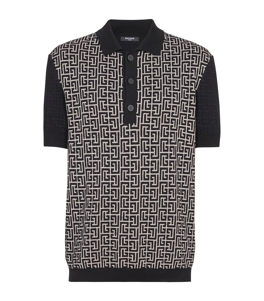 Knitted Labyrinth Polo Shirt GFE IVOIRE/NOIR Image 1