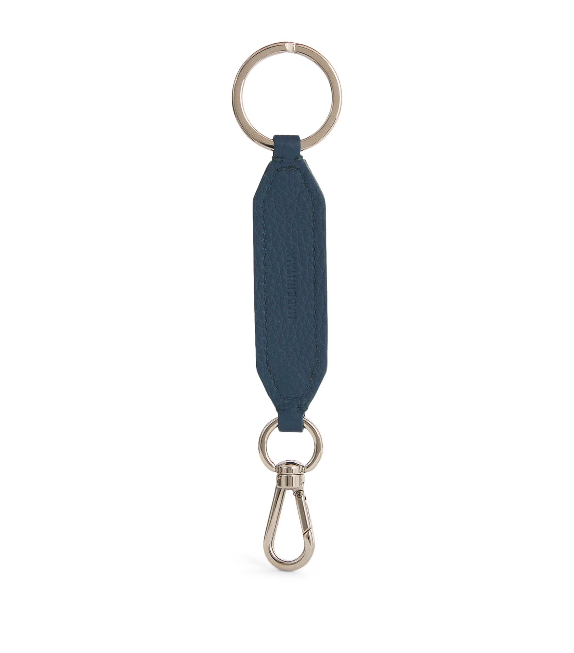 BRIONI LEATHER LOGO KEYCHAIN 