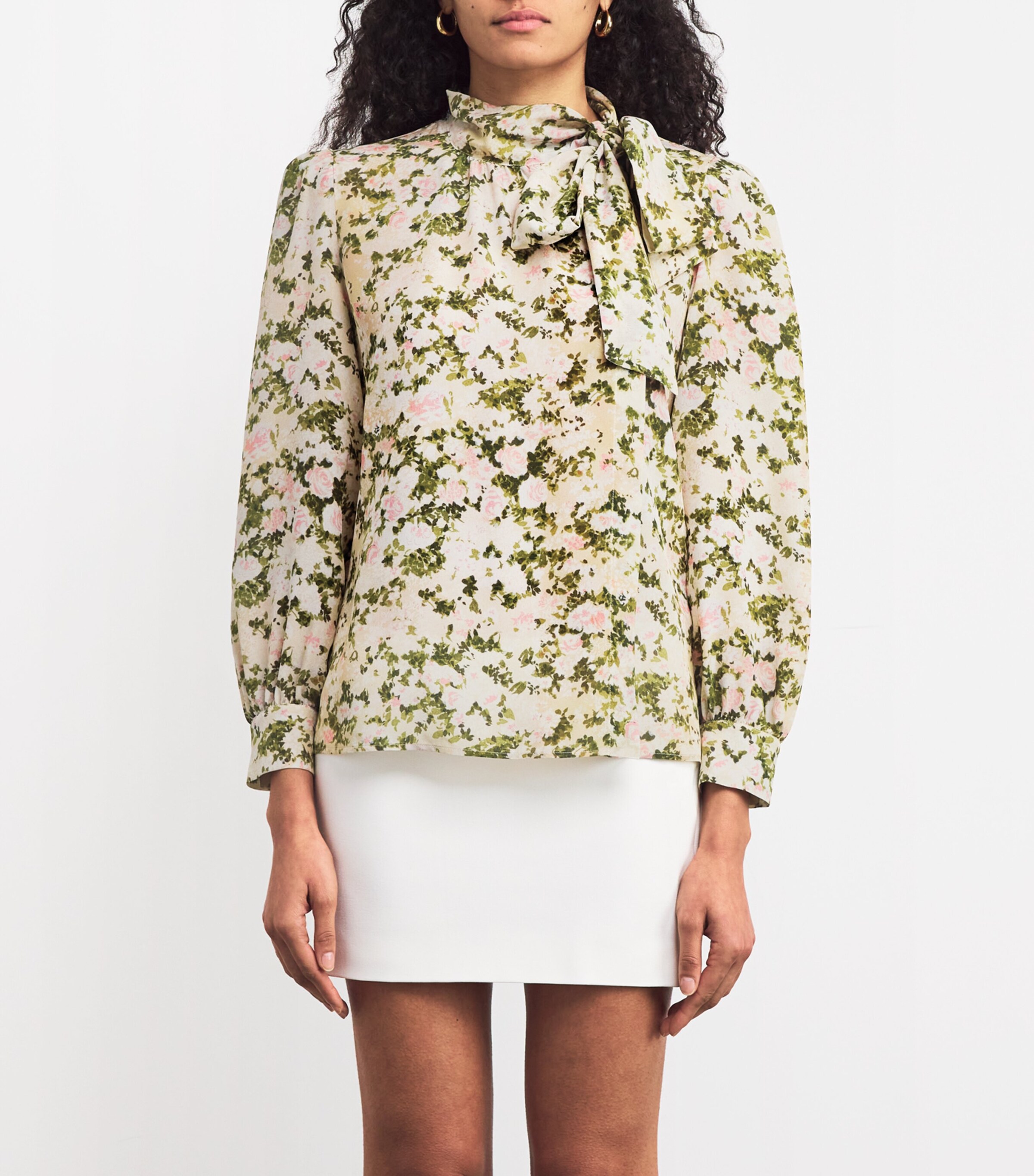 Weekend Max Mara Womens Silk Floral Print Blouse Ivory Image 3