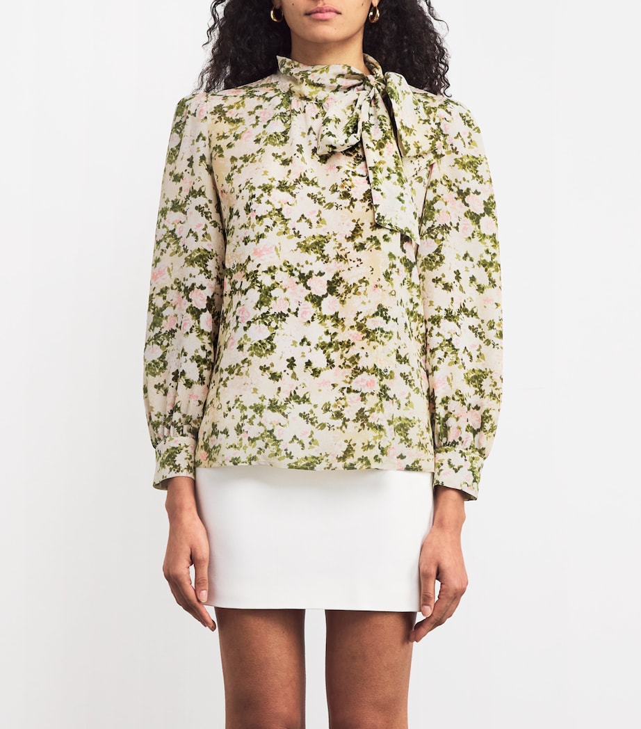 Weekend Max Mara Womens Silk Floral Print Blouse Ivory Image 3