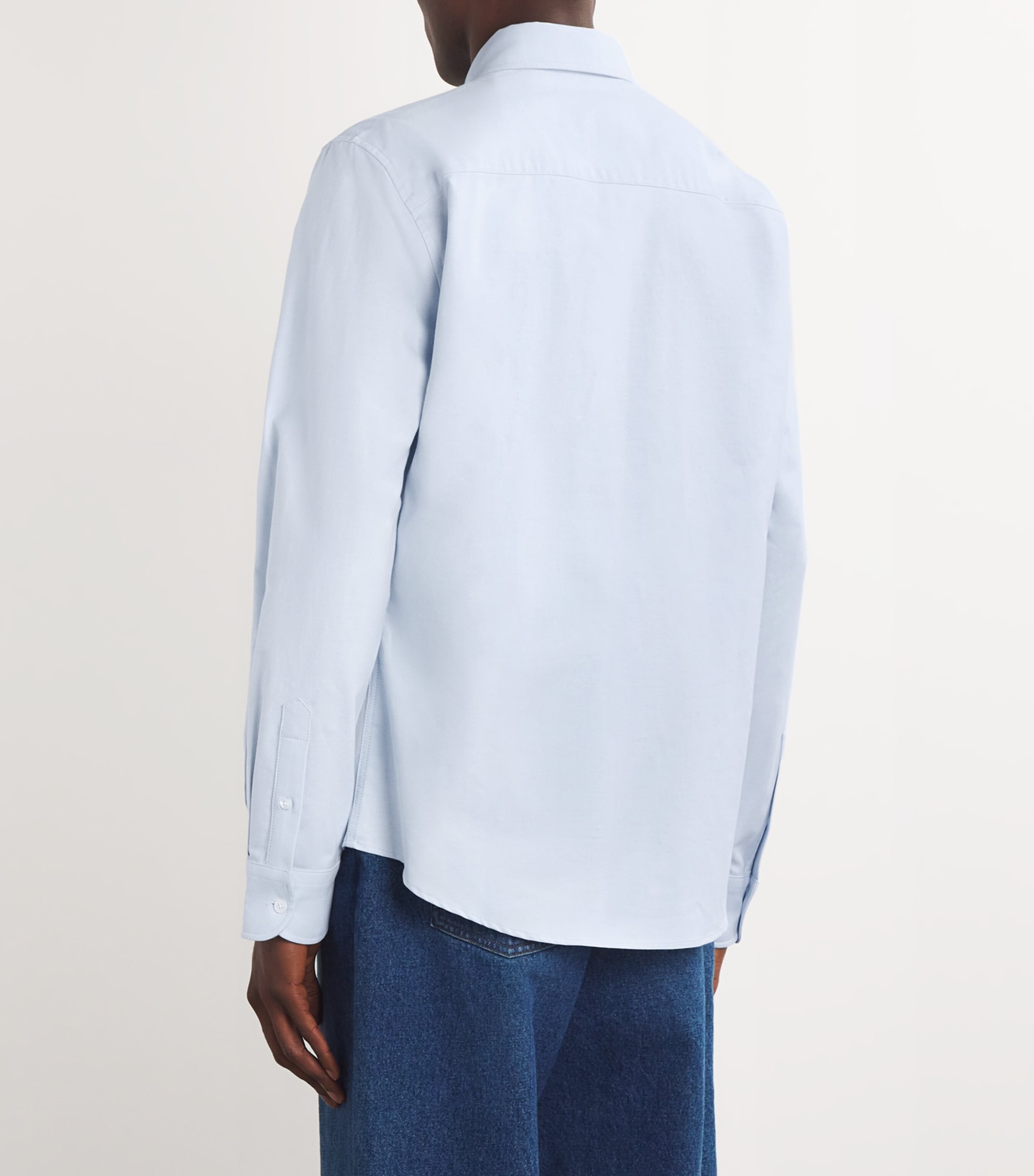 AMI Paris Mens Cotton Ami de Coeur Shirt Bleu Image 4