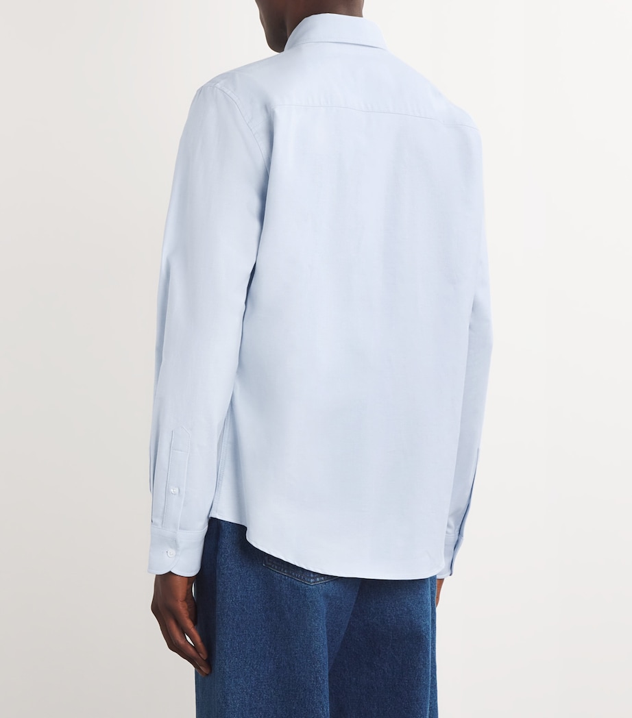 AMI Paris Mens Cotton Ami de Coeur Shirt Bleu Image 4