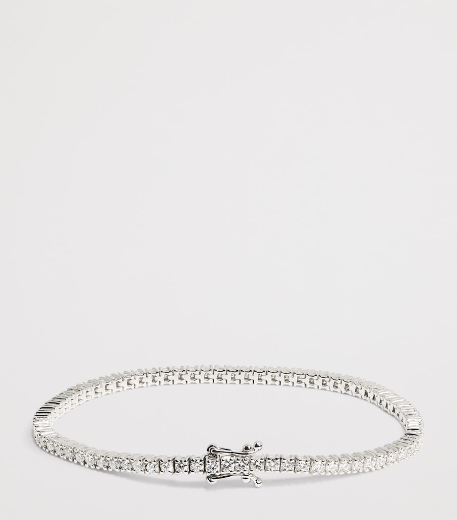 White Gold and Diamond Tennis Bracelet (2.00ct) WHITE GOLD Image 3