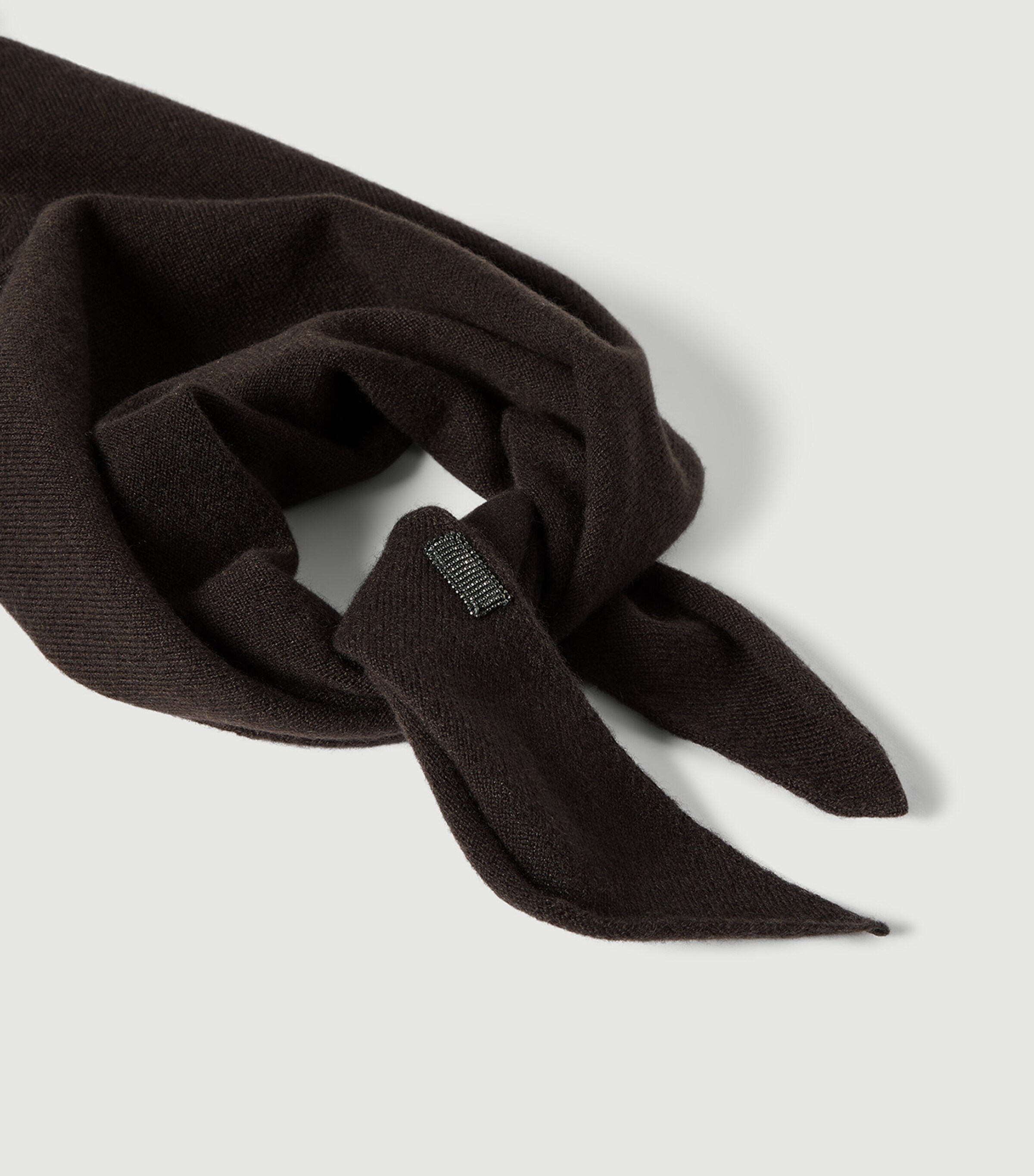 Brunello Cucinelli Womens Cashmere Scarf Coffee Image 4