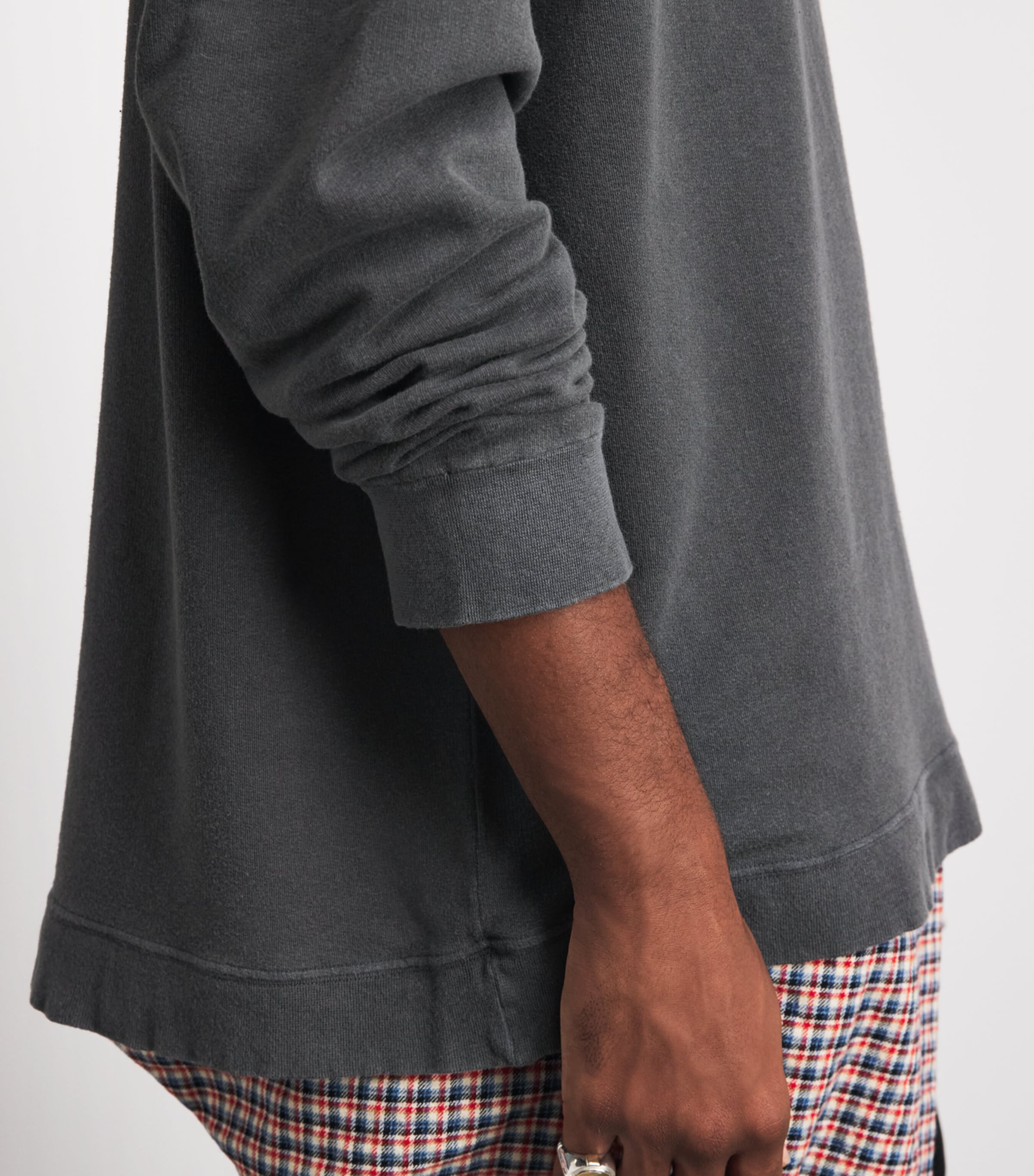 Our Legacy Mens Cotton-Linen-Blend Slack Sweatshirt Washed Blk Rgu Lopbk Image 3