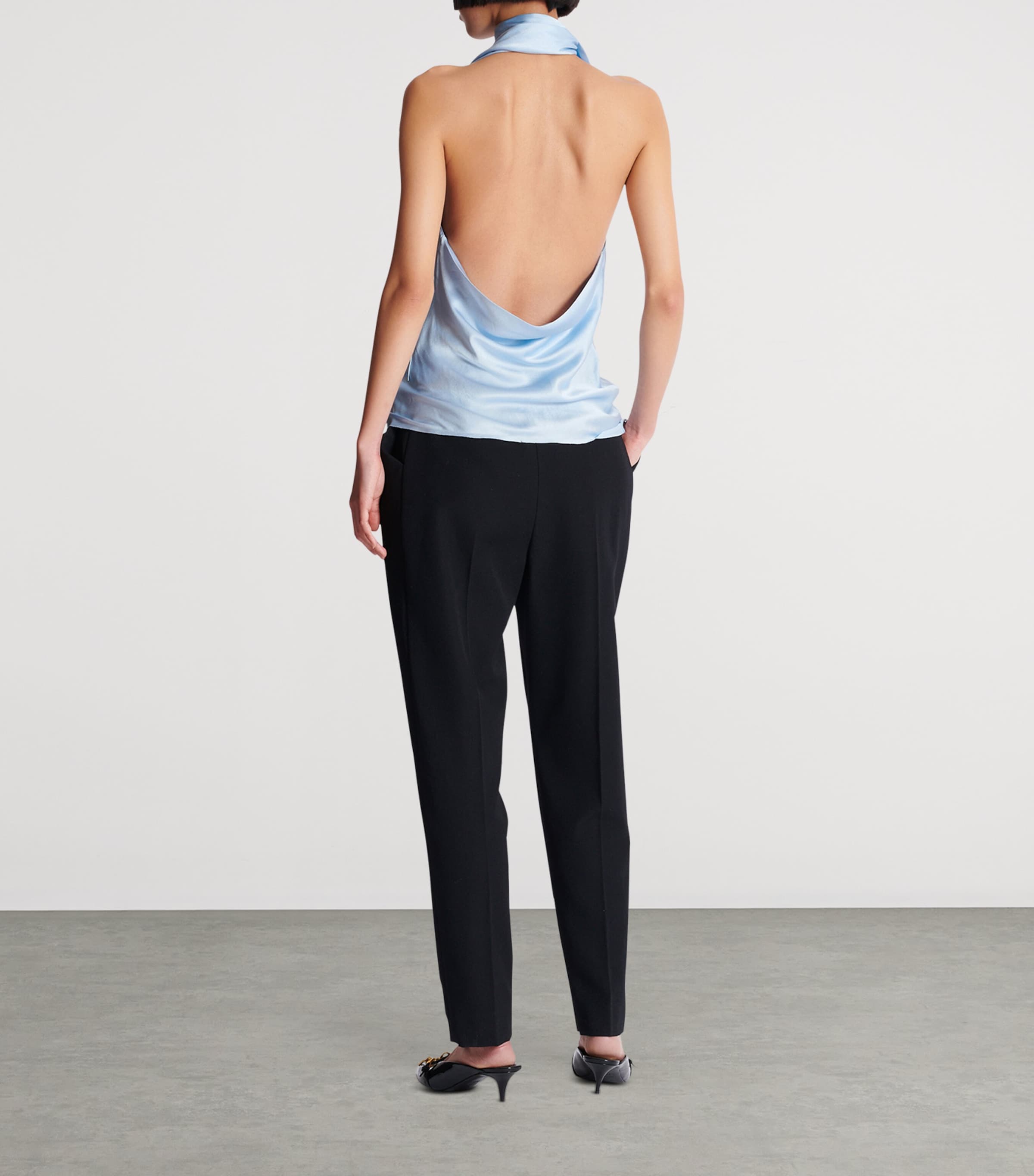 Silk Backless Top 6DR BLEU Image 6