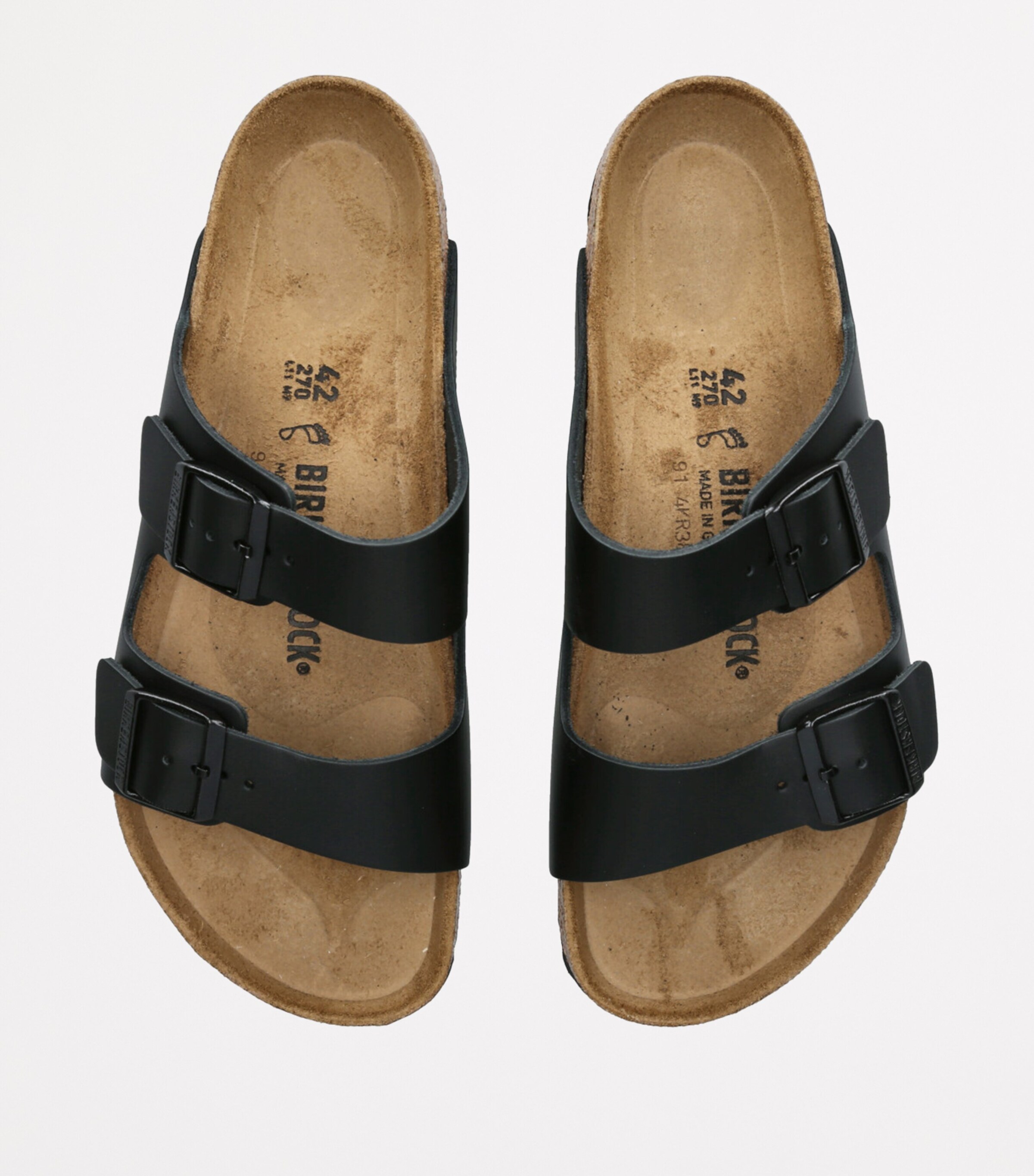 Birkenstock Leather Arizona Sandals Black Image 6