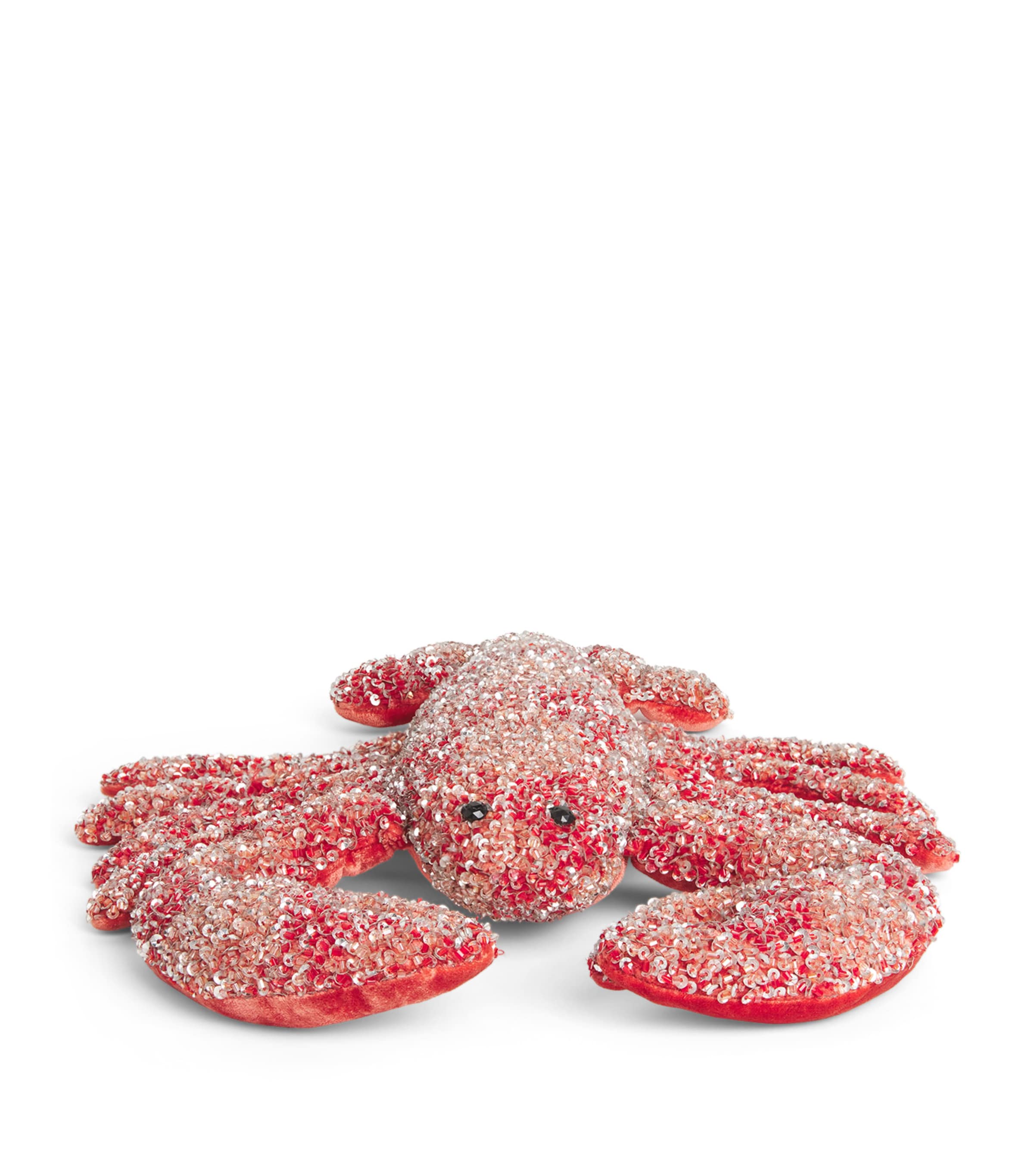 Anke Drechsel Silk Velvet Sequin-embellished Luxus Lobster In Pink