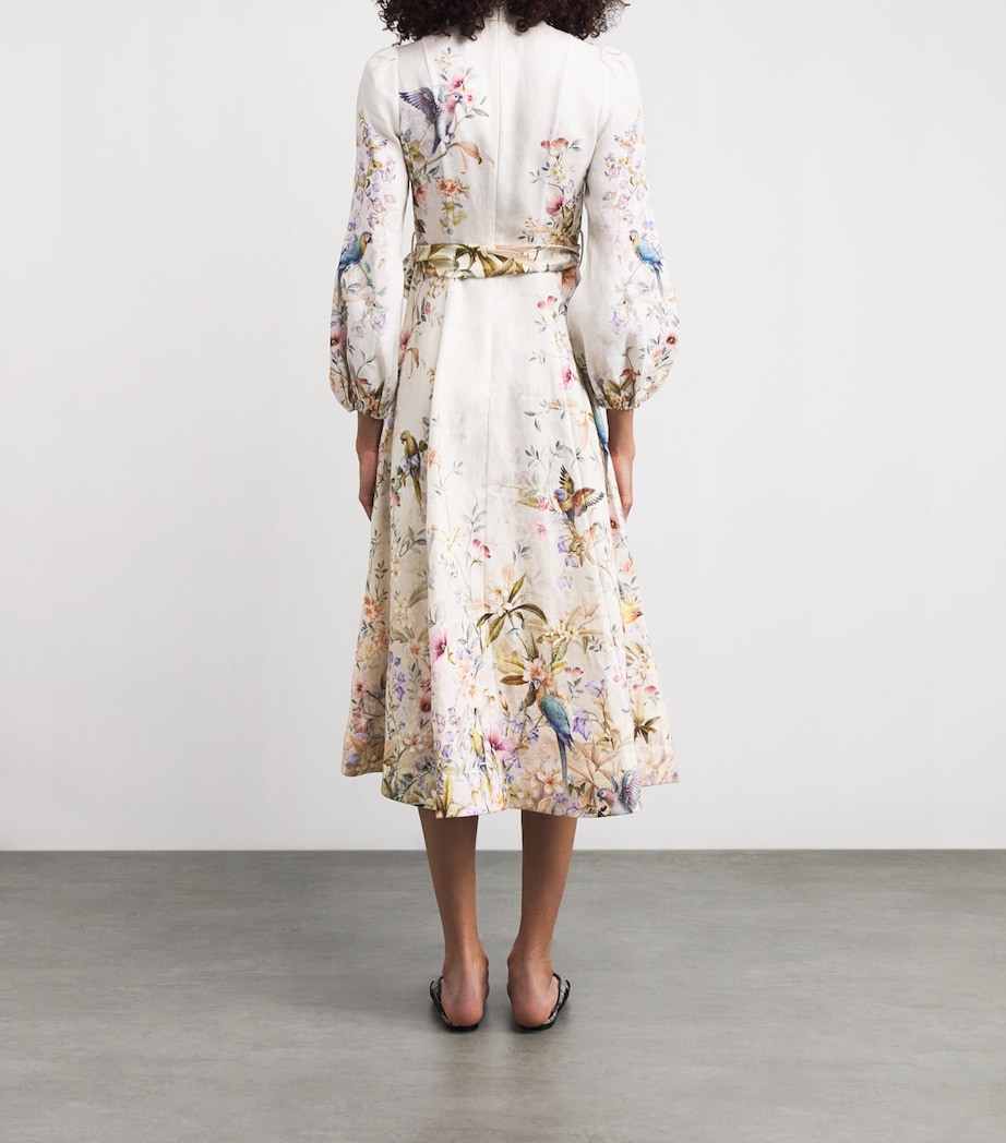 Linen Rebellion Floral Midi Dress CRMAV CREAM AVIARY Image 3