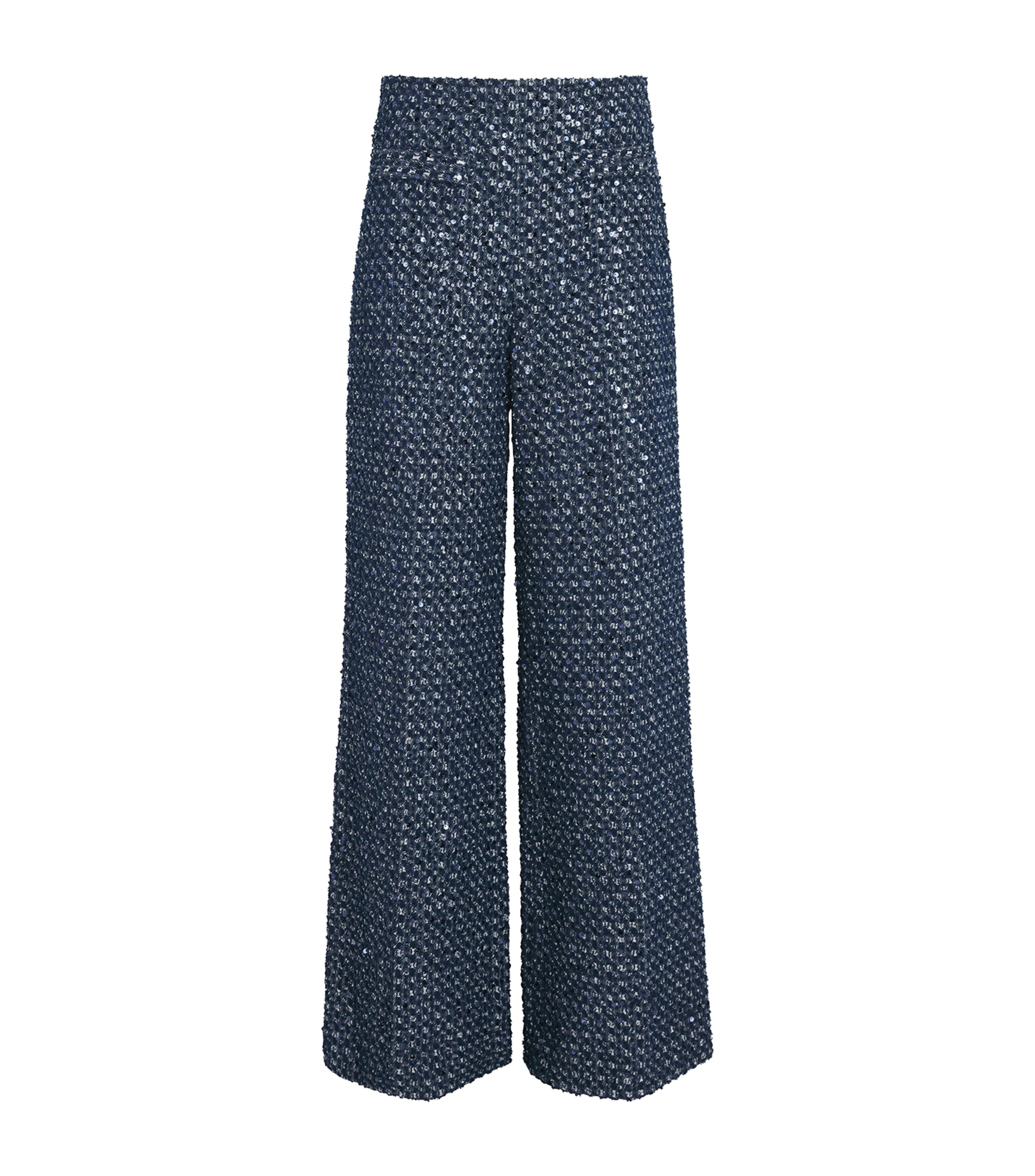 Sandro Paris Womens Sequinned Tailored Trousers Navy Blue Image 1