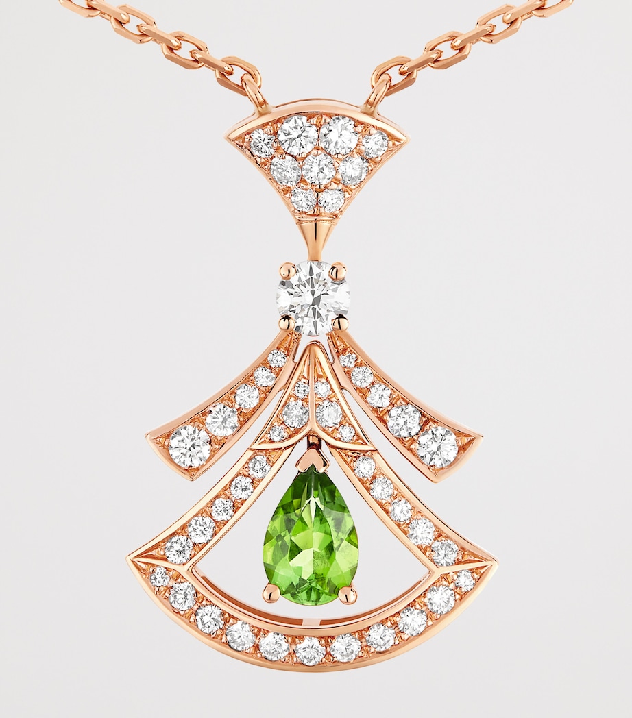 Rose Gold, Diamond and Green Tourmaline Divas' Dream Necklace PINK GOLD Image 2