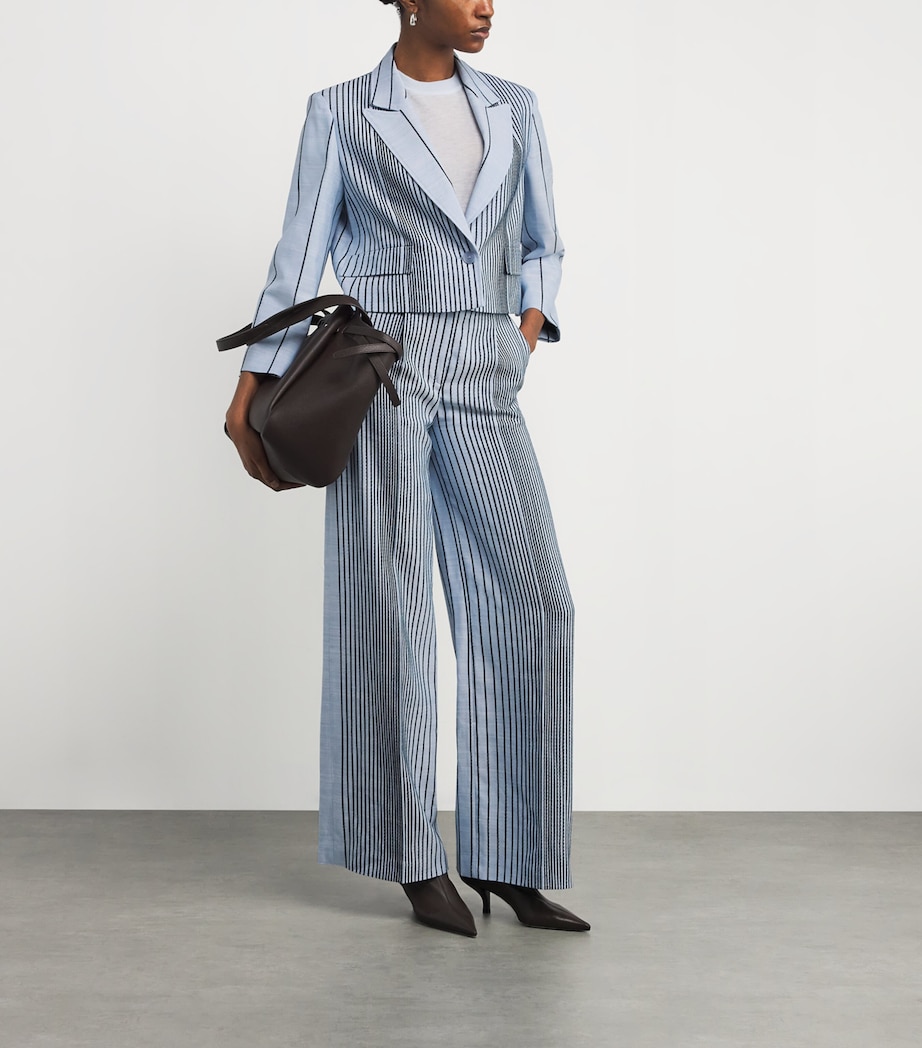 Embroidered Stripe Alanel Trousers OXFORD BLUE/COBALT Image 2