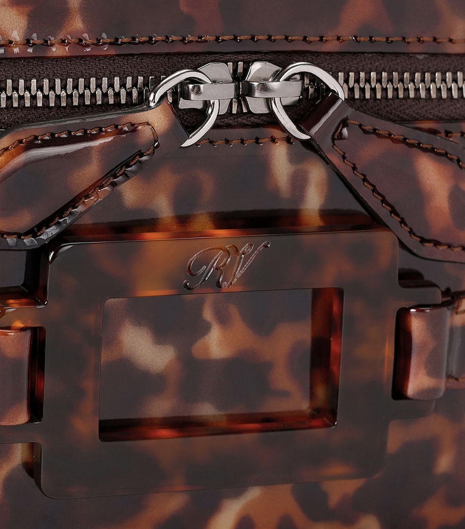 Roger Vivier Patent Leather Vanity Belle Vivier Top-Handle Bag Dk.brn Com Image 4