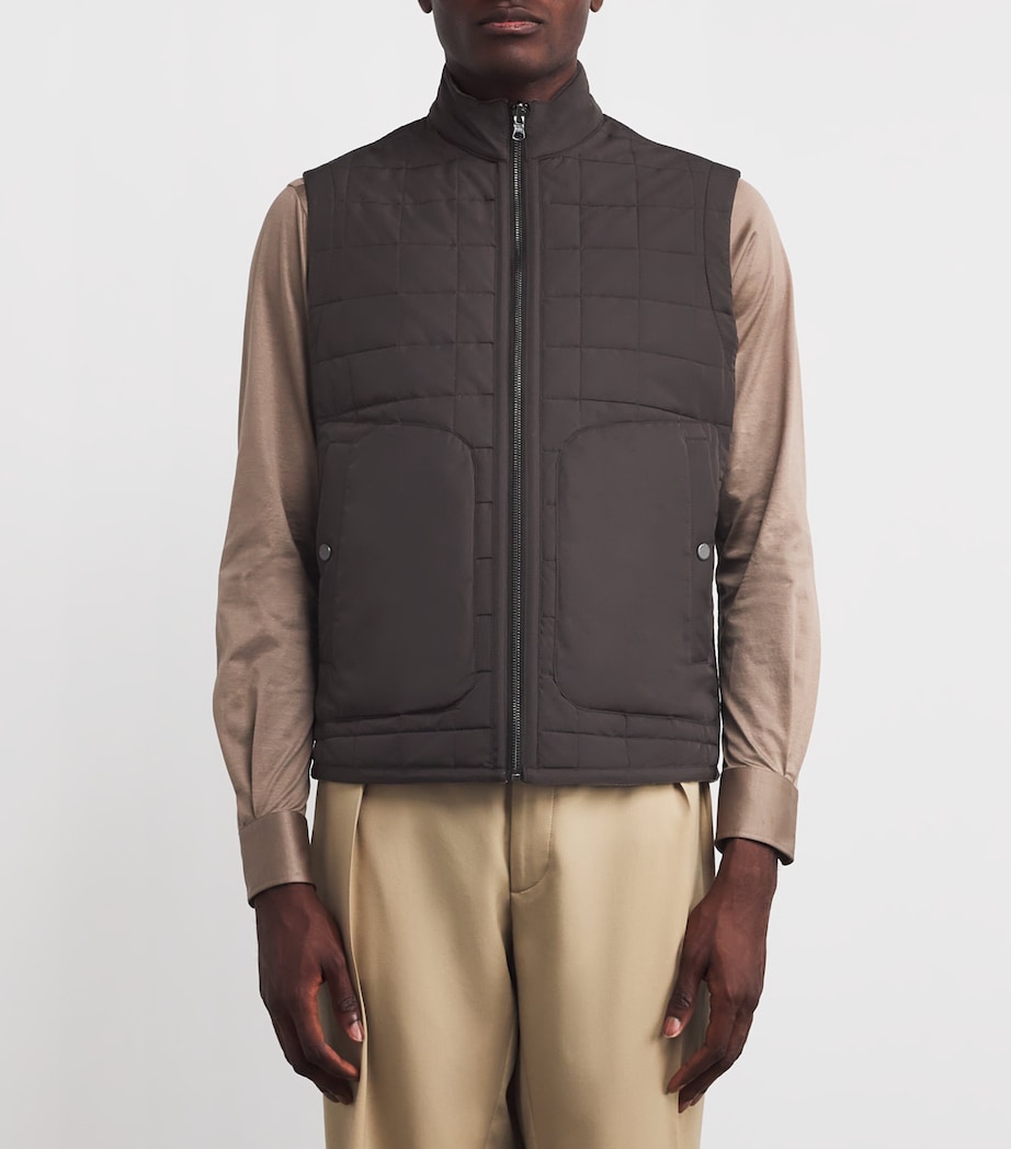 Quilted Reversible Gilet 40 BROWN Image 6
