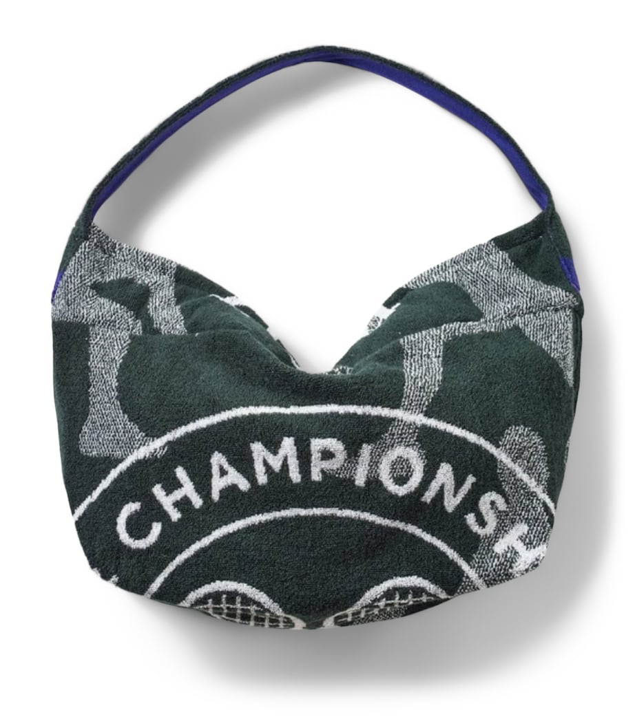 x Wimbledon Towelling Upcycle Scoop Bag GREEN Image 1