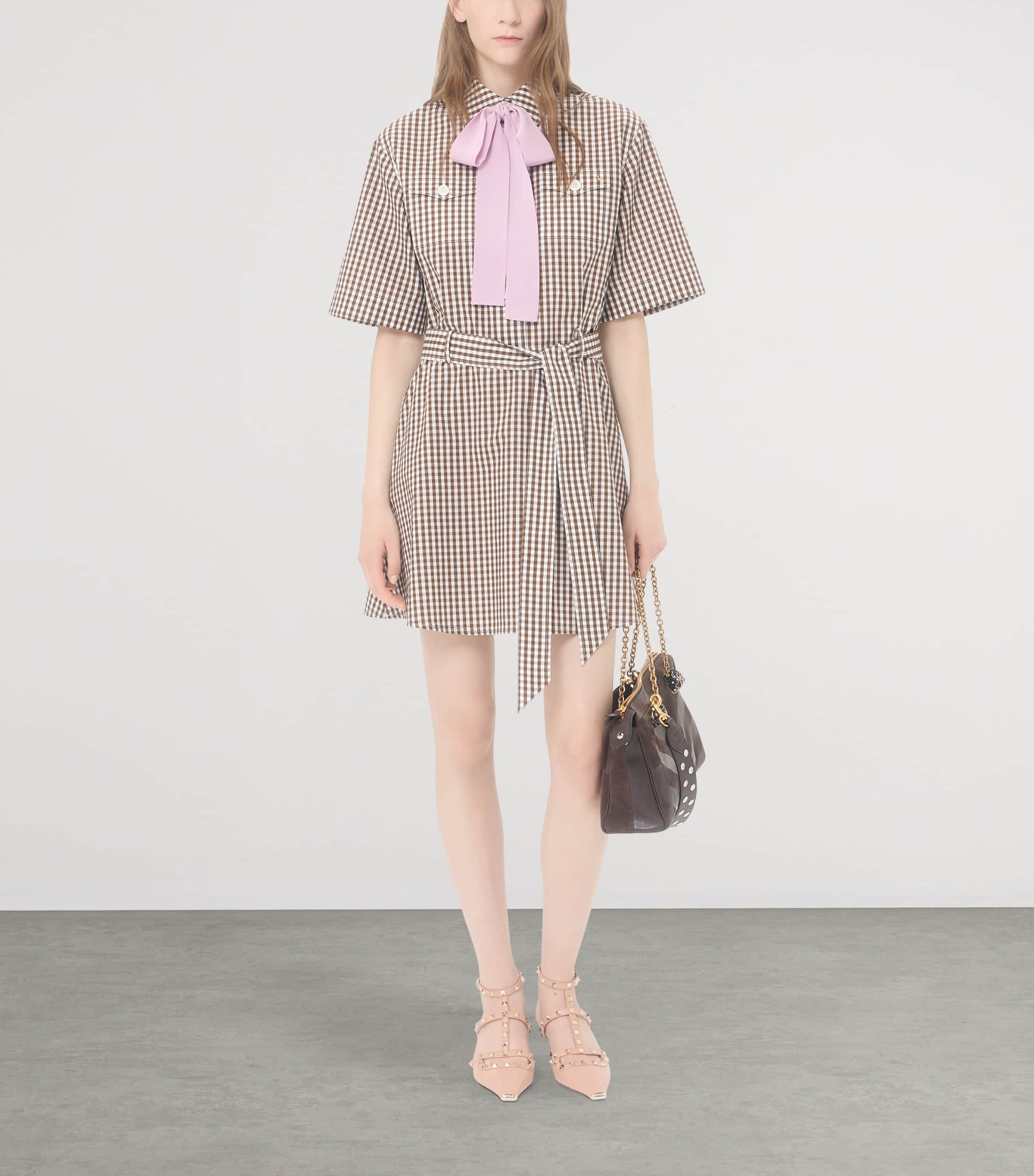 Valentino Womens Cotton Check Mini Dress Image 2