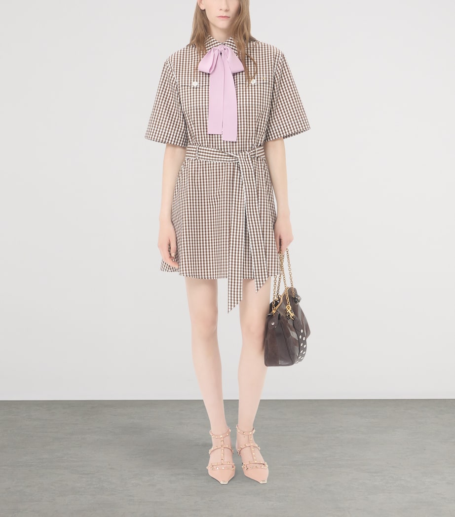 Valentino Womens Cotton Check Mini Dress Image 2