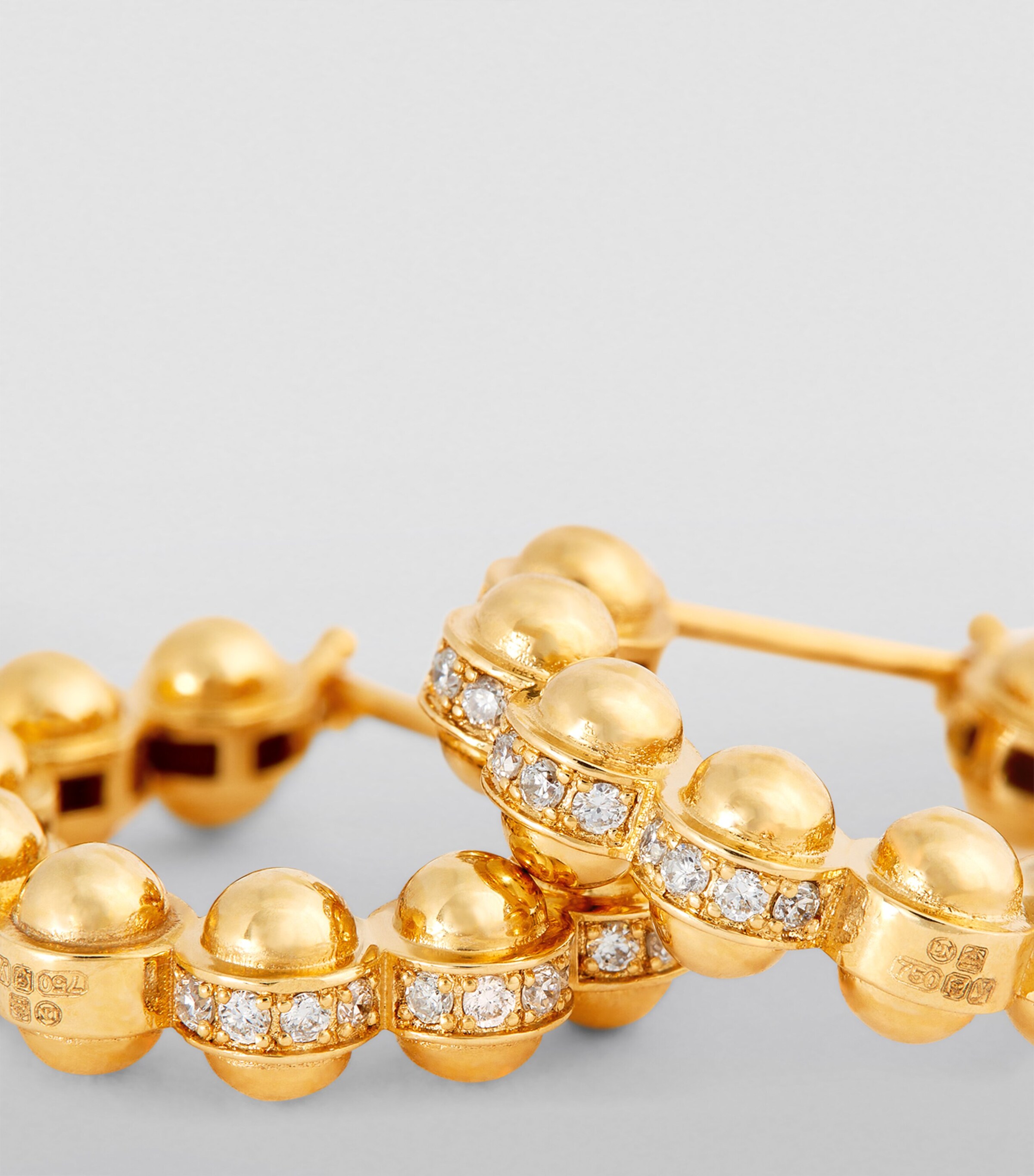 L'ATELIER NAWBAR Small Yellow Gold and Diamond Atoms Hoop Earrings Yellow Gold Image 6