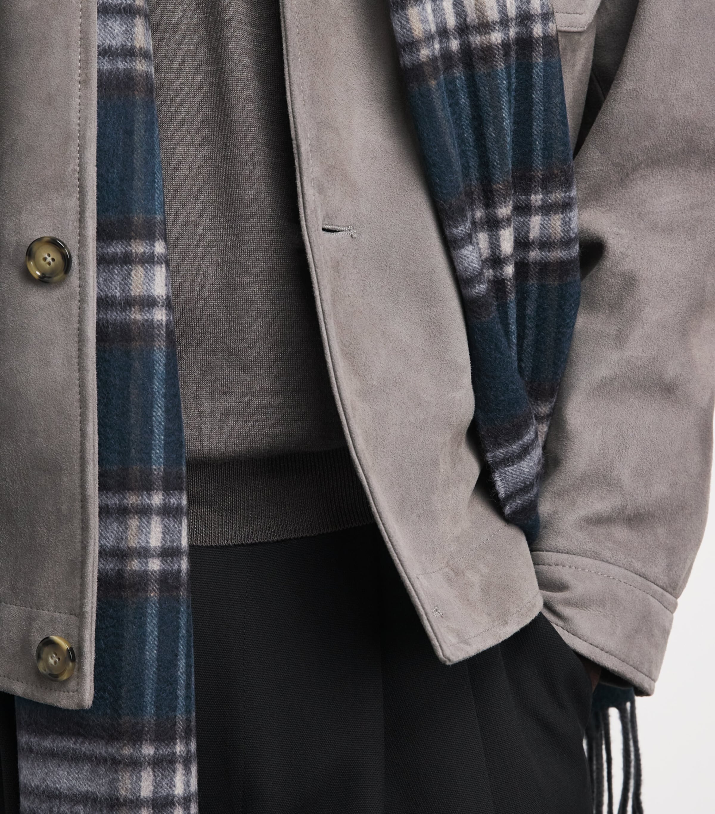 Johnstons Of Elgin Cashmere Tartan Scarf Green Image 3
